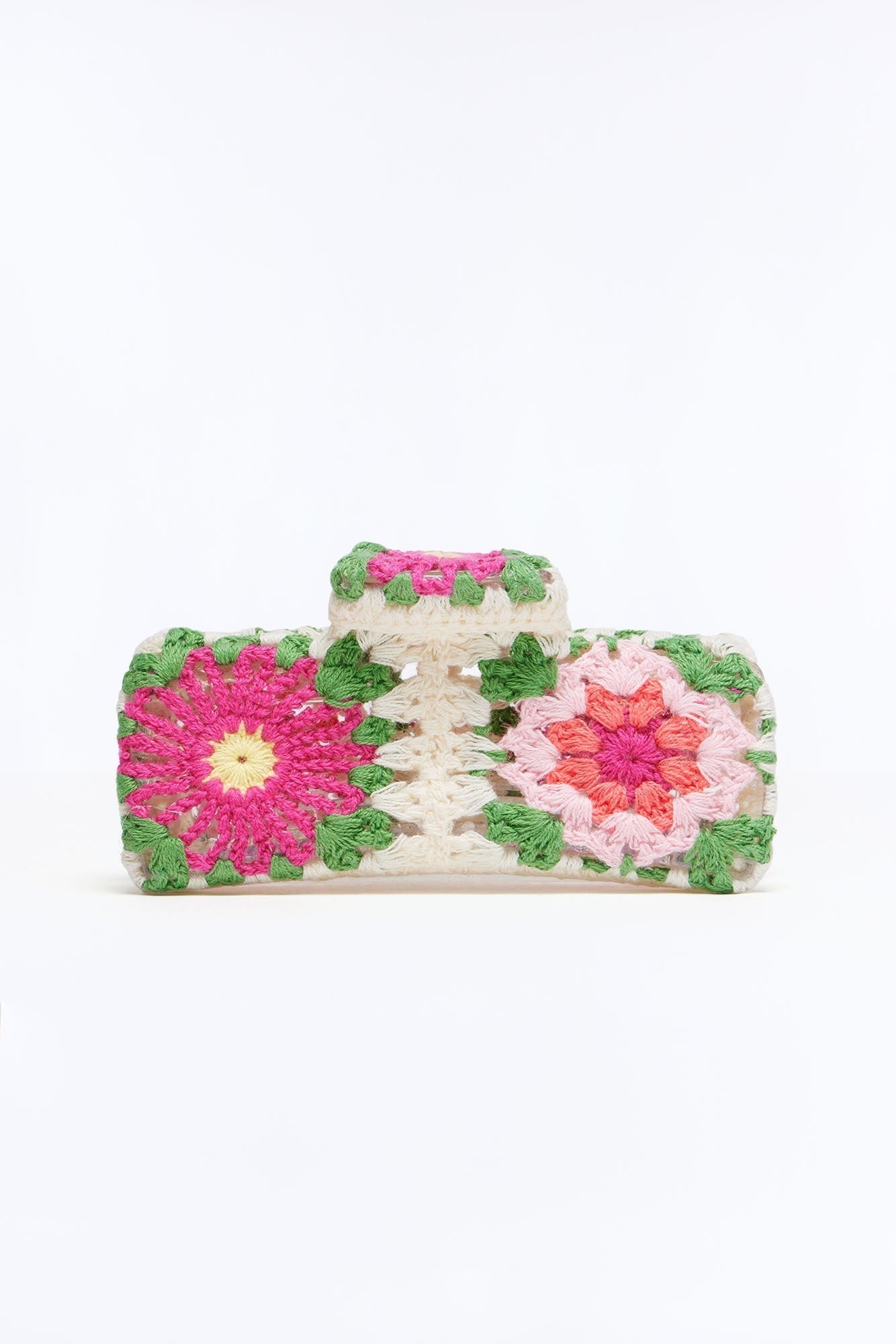 Flowers In My Hair Crochet Claw Clip - Multi Color NEWFASHIONEDGE