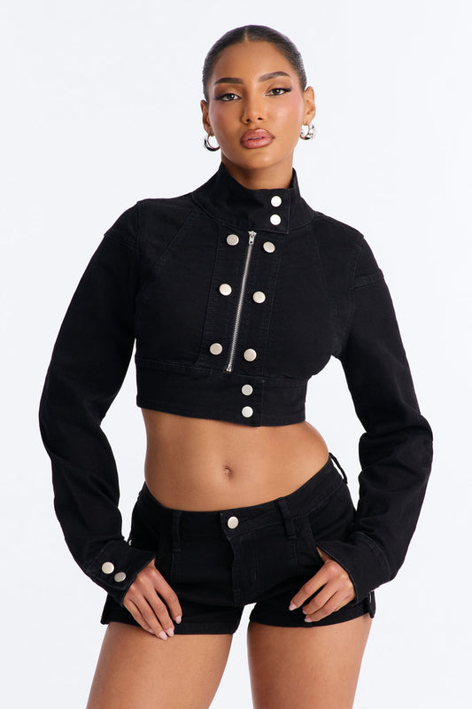 Command Authority Stretch Denim Jacket - Black