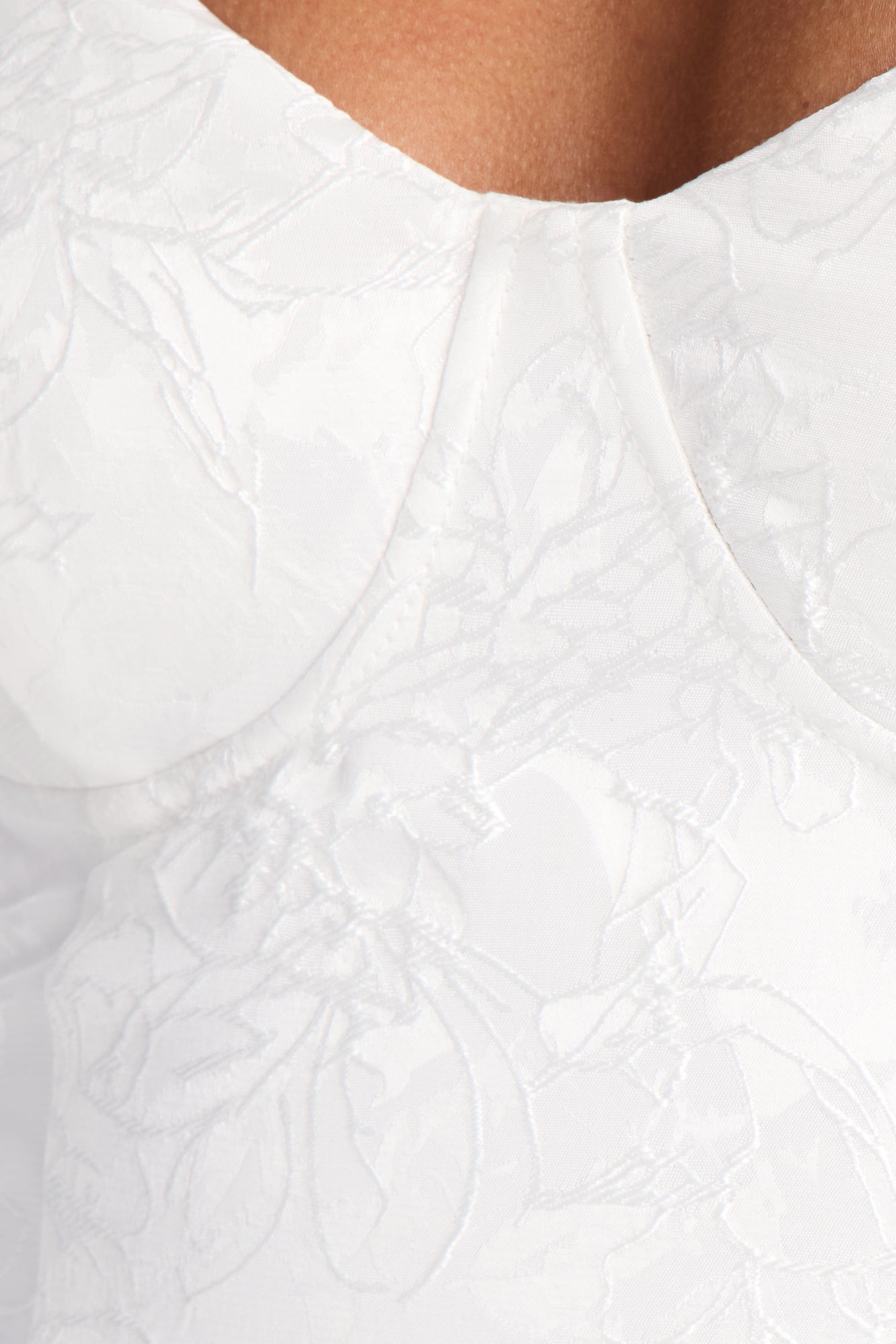 Living A Fairytale Jacquard Midi Dress - White NEWFASHIONEDGE
