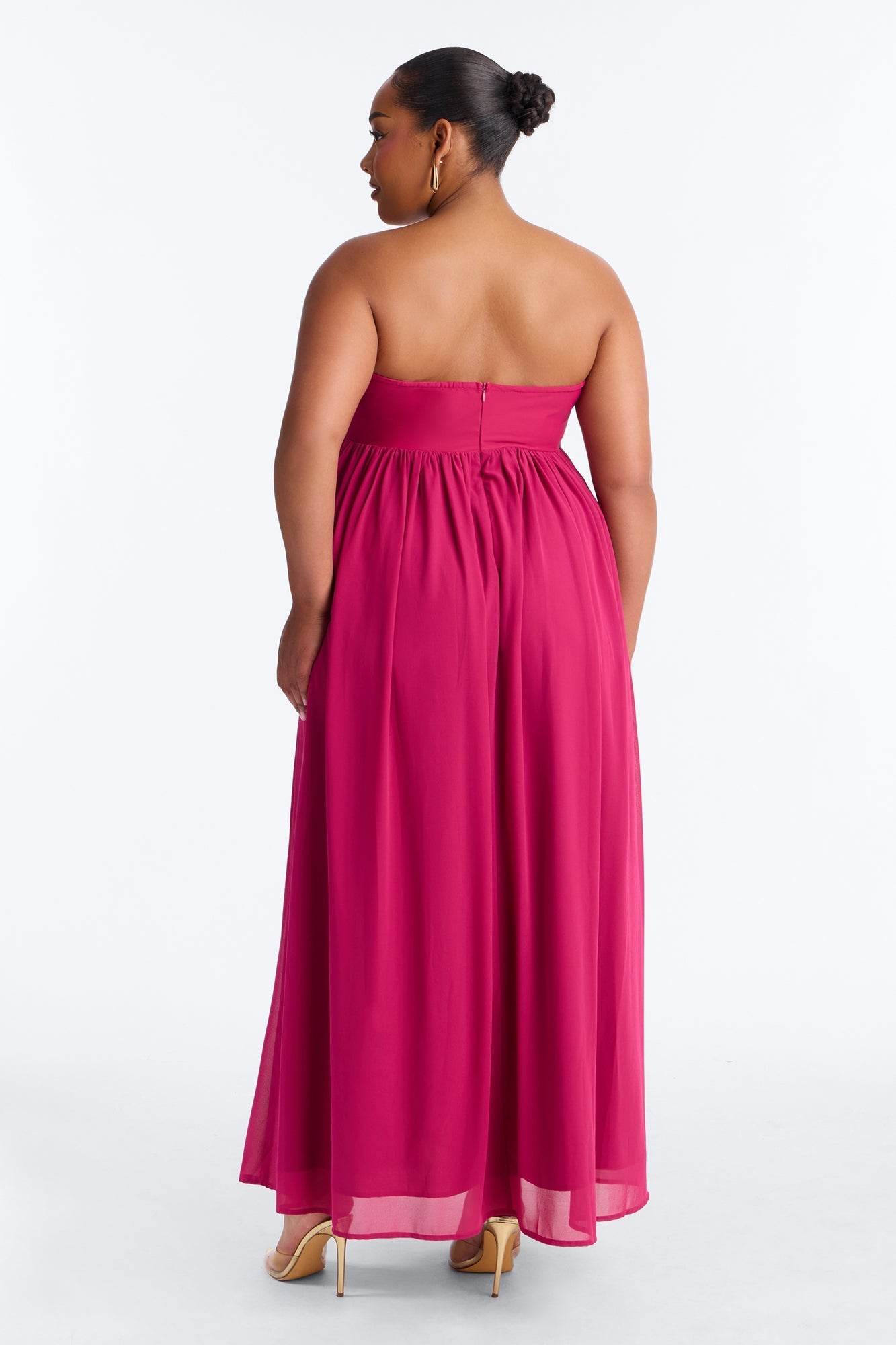 She's Effortless Chiffon Maxi Dress - Magenta
