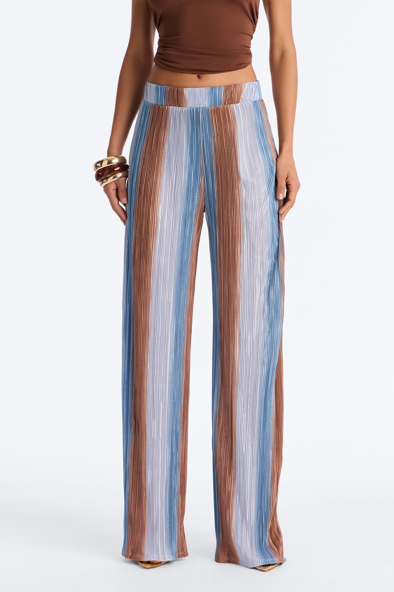 Pure Bliss Printed Plisse Pant - Royal/combo