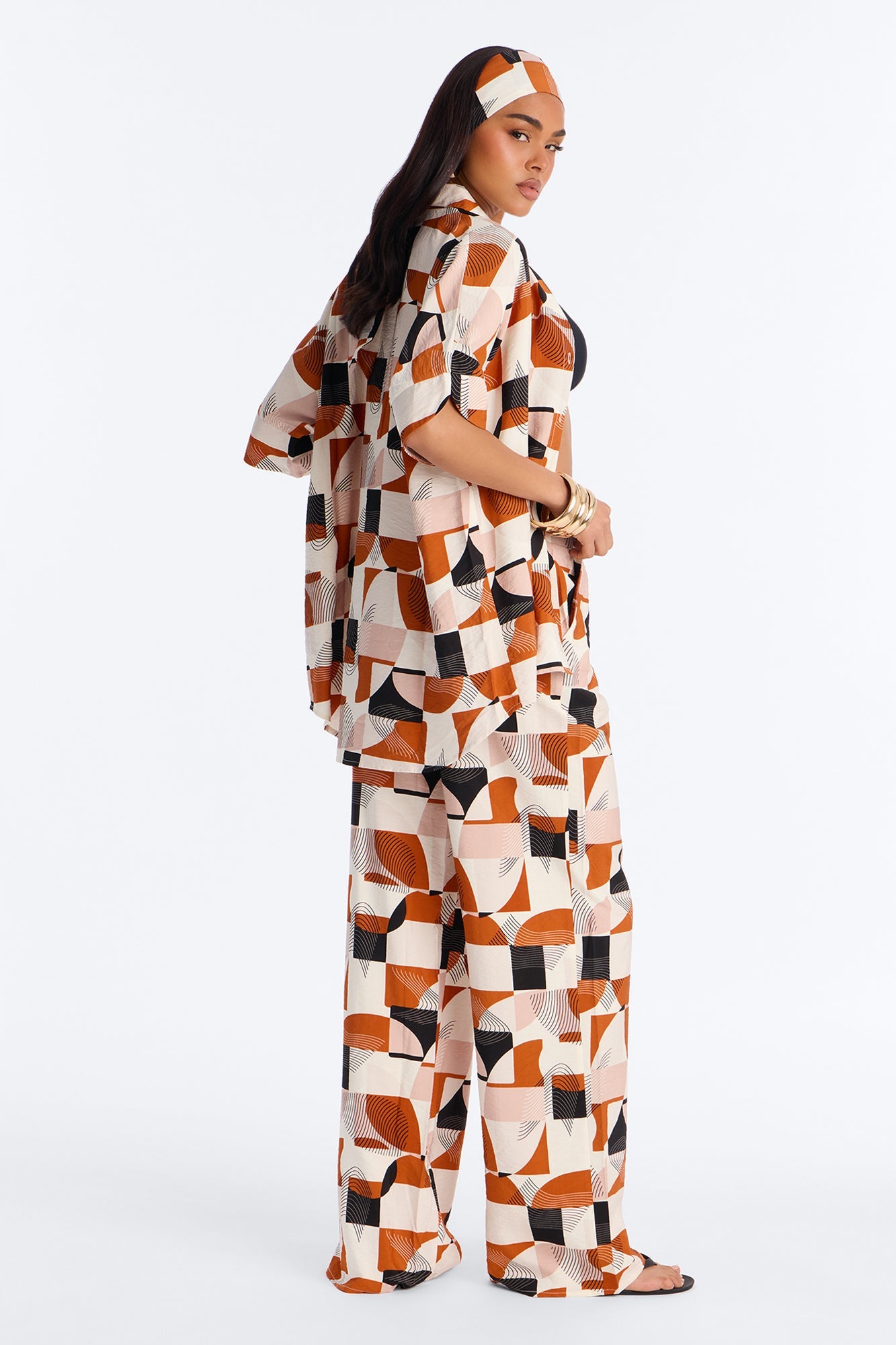 Savanna 3 Piece Pant Set - Rust/combo Fashion Nova
