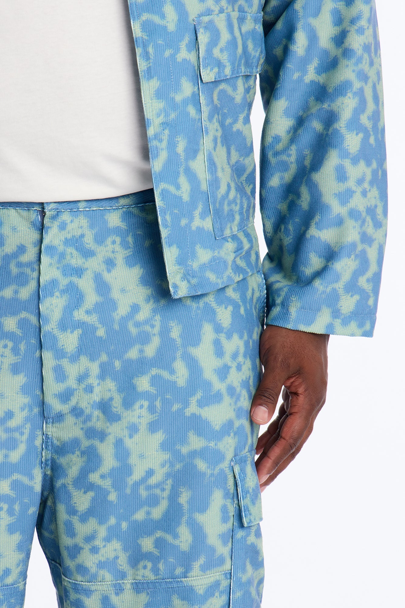 Baggy Terrain Drip Textured Pant - Blue