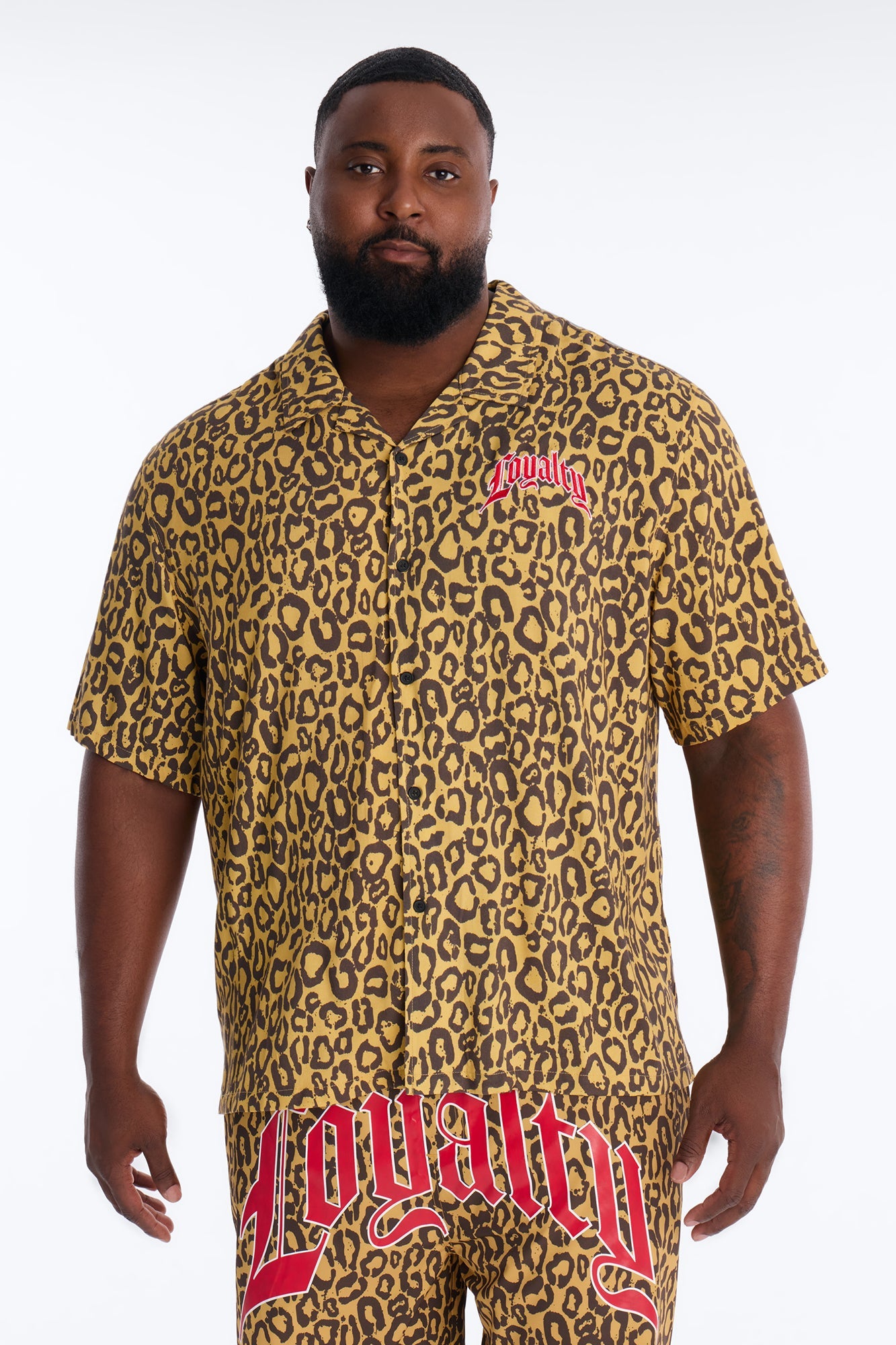Loyalty In The Wild Short Sleeve Cuban Collar Shirt - Leopard