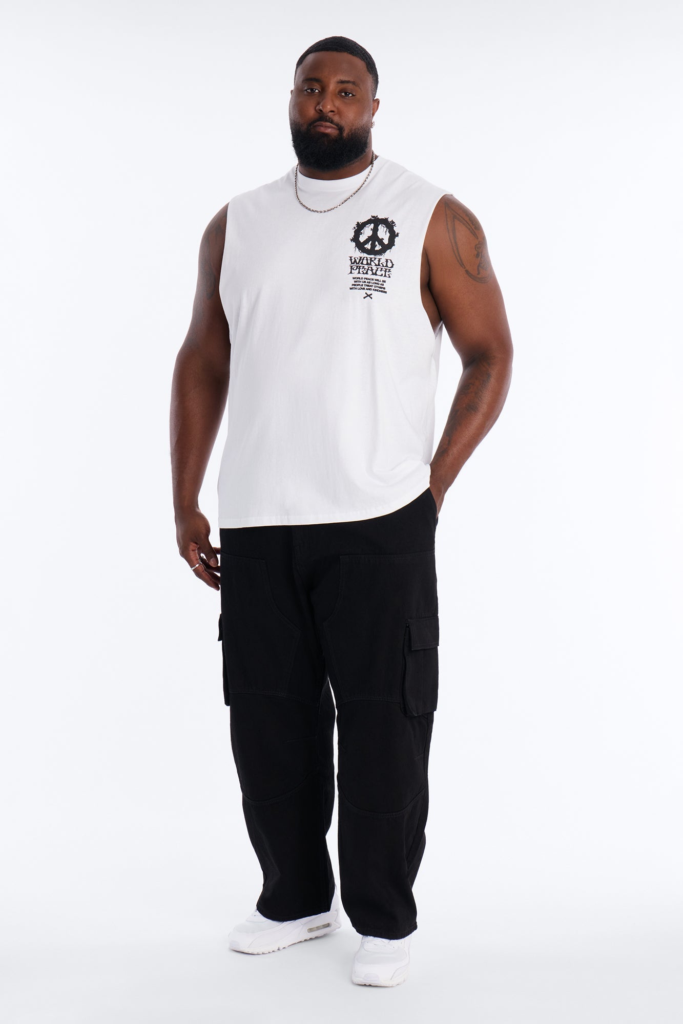 World Peace Muscle Tee - White