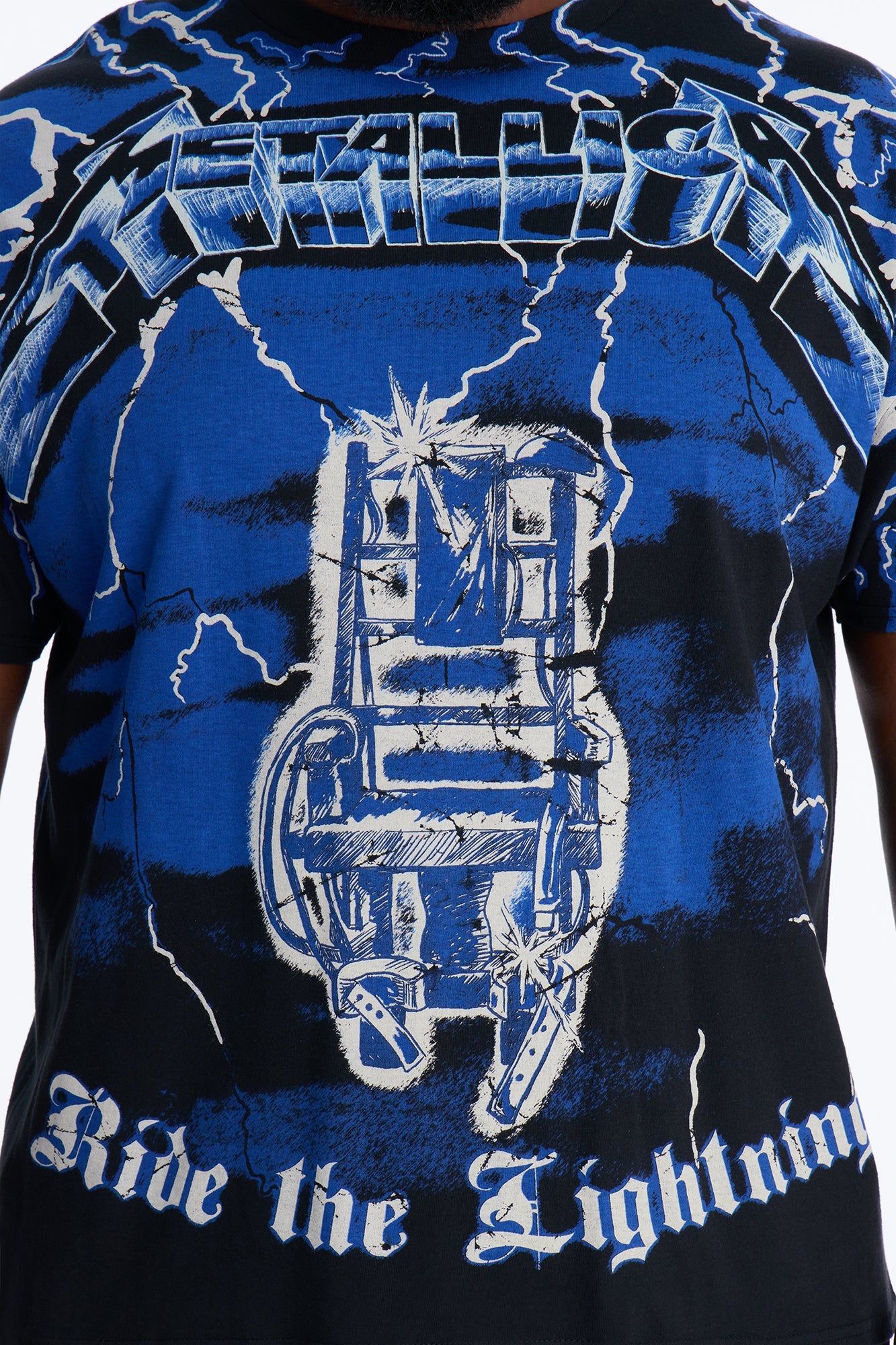 Metallica Ride The Lightning All Over Print Short Sleeve Tee - Black