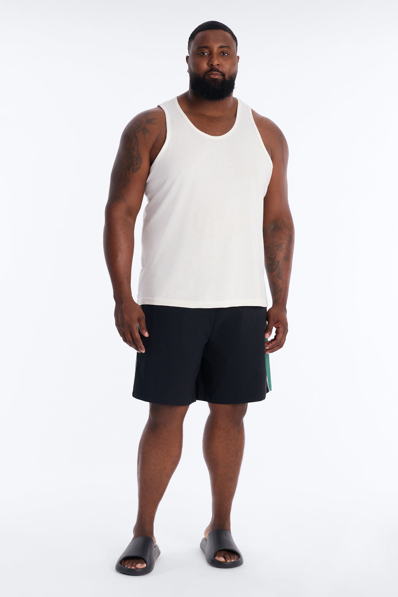 Everyday Stretch Paneled Boardshorts 9″ - Black/Green