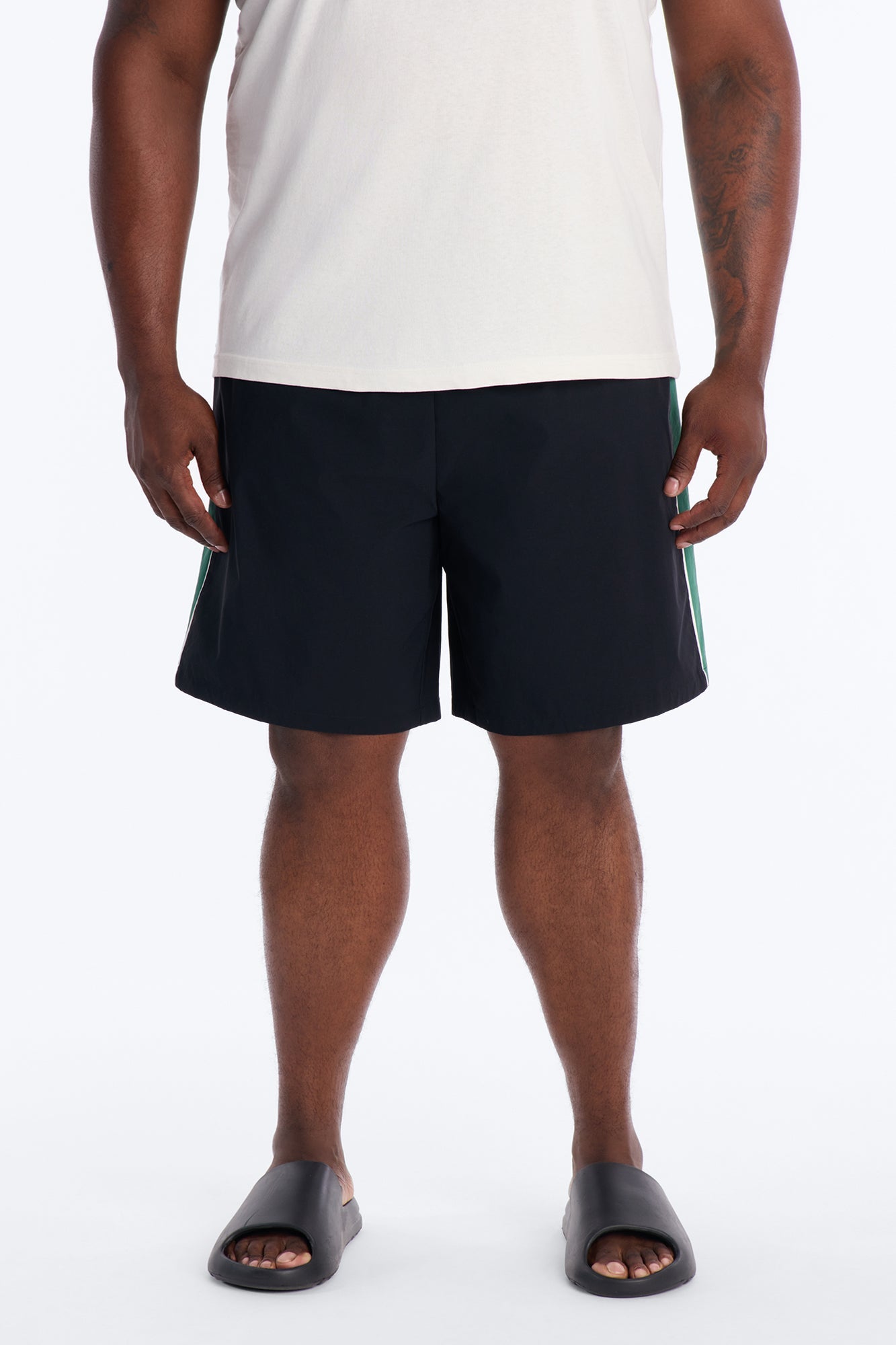 Everyday Stretch Paneled Boardshorts 9″ - Black/Green