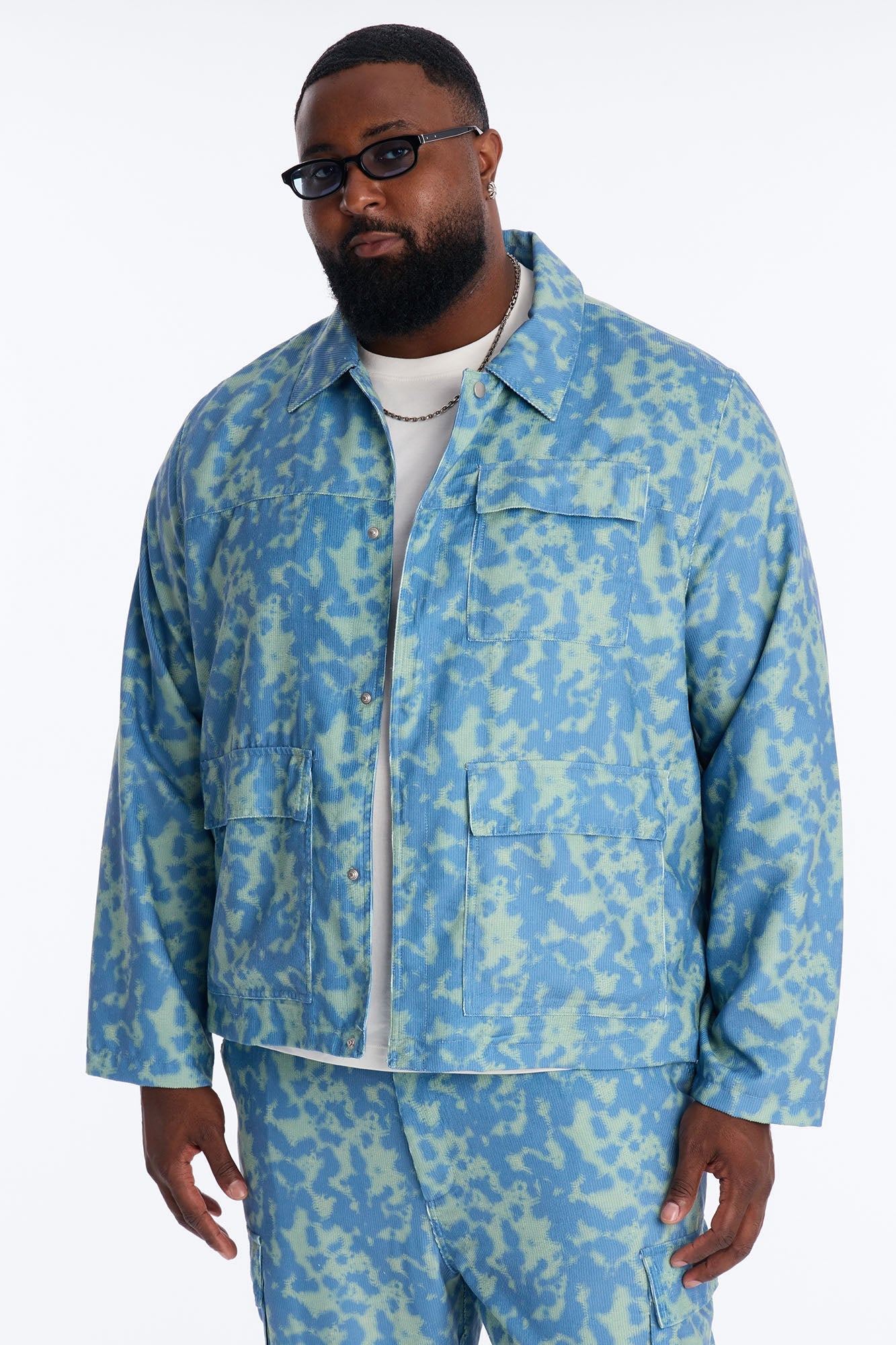 Terrain Drip Textured Chore Jacket - Blue