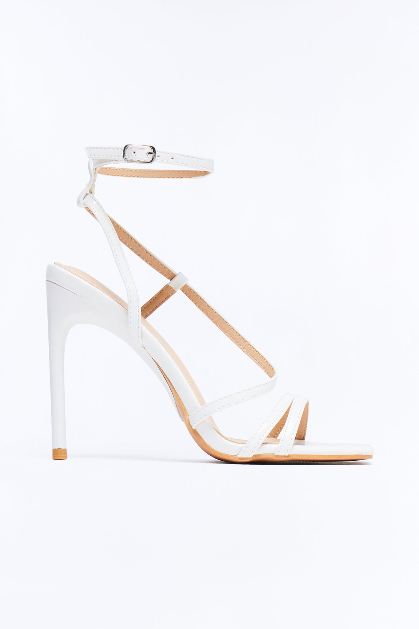 Gaia Heeled Sandals - White NEWFASHIONEDGE