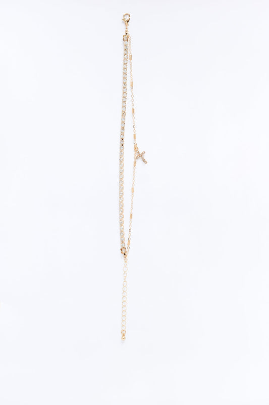 Blessed Never Stressed 2 Piece Anklet Set - Gold