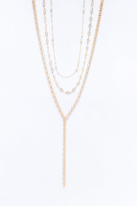 Think Of Me Layered Lariat Necklace - Gold