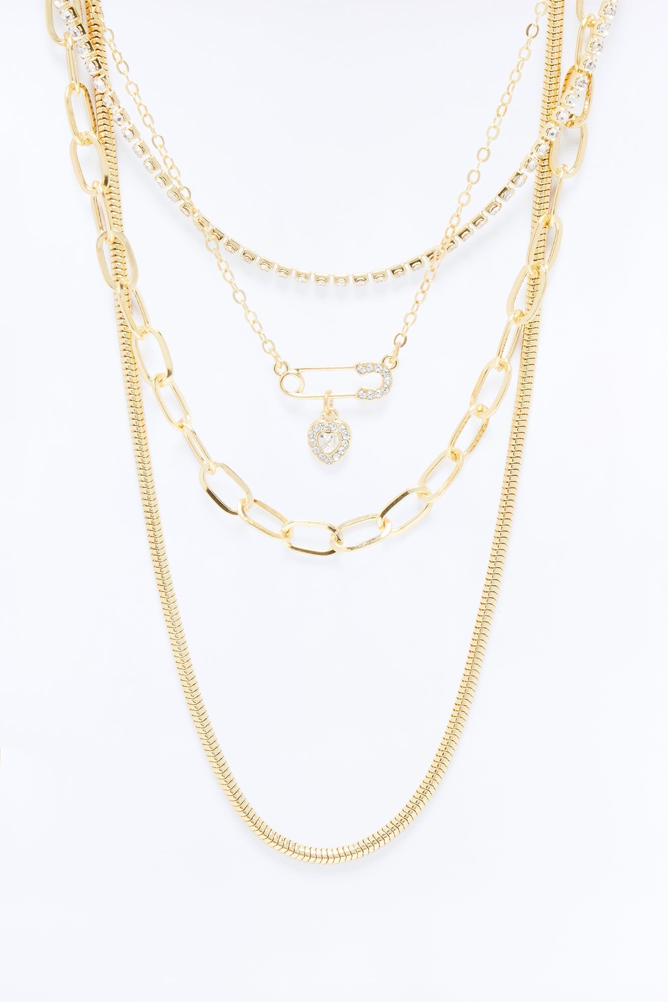 Playing For Keeps Layered Necklace - Gold NEWFASHIONEDGE