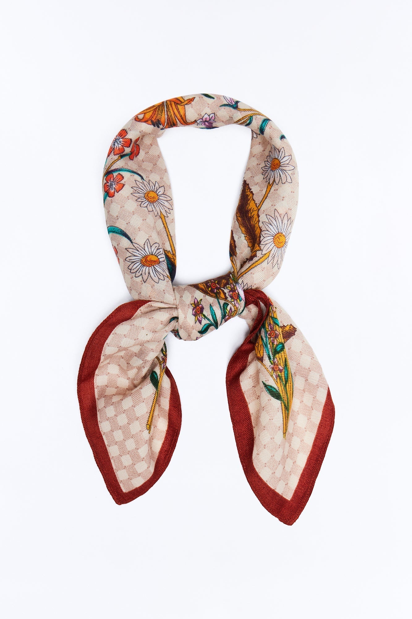 Such A Spring Floral Head Scarf - Rust NEWFASHIONEDGE