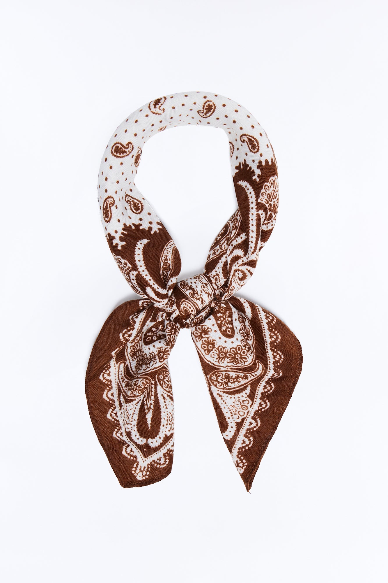 Daniela Paisley Oversized Head Scarf - Brown