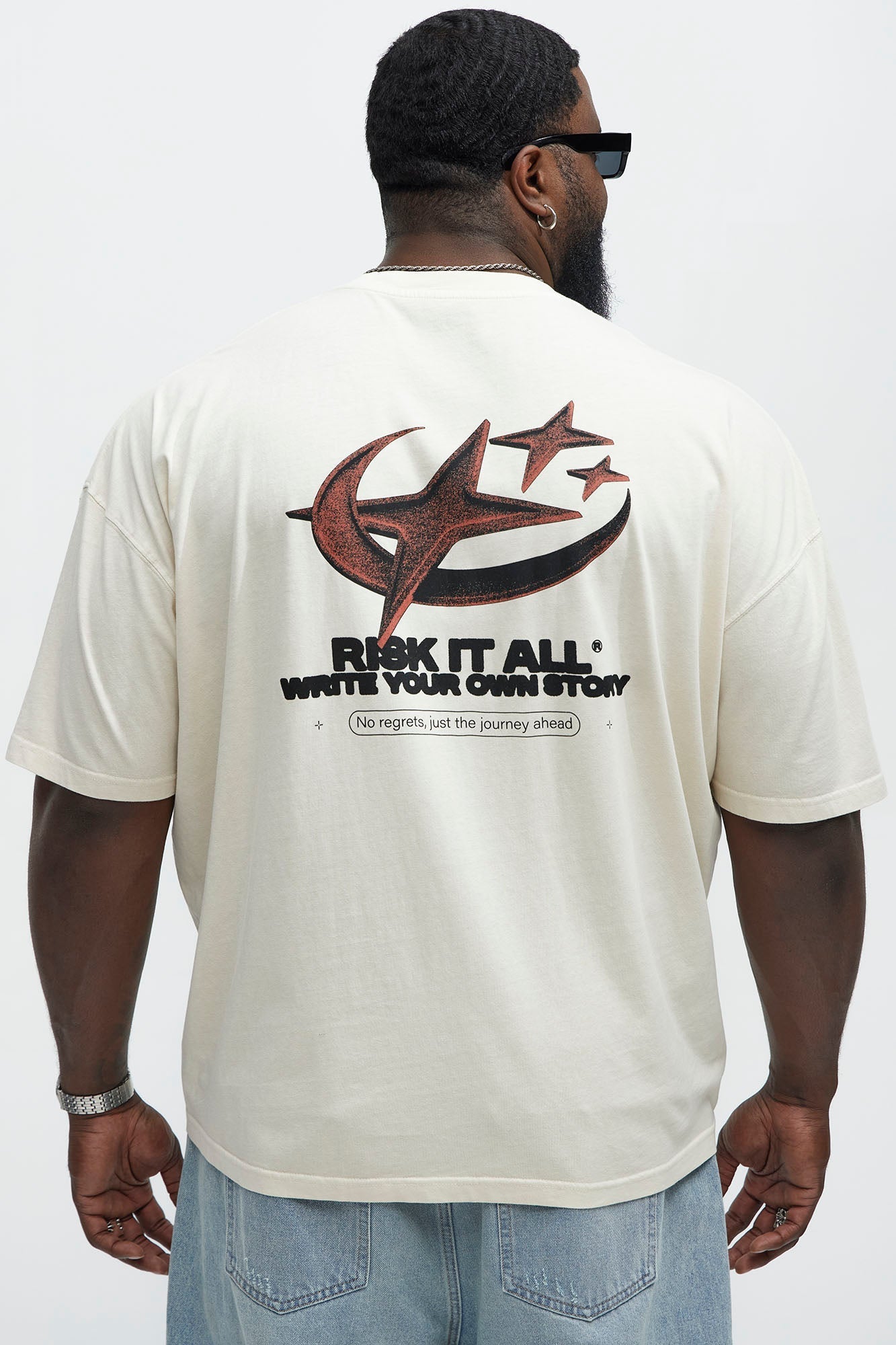 Risk It All Oversized Short Sleeve Tee - Cream