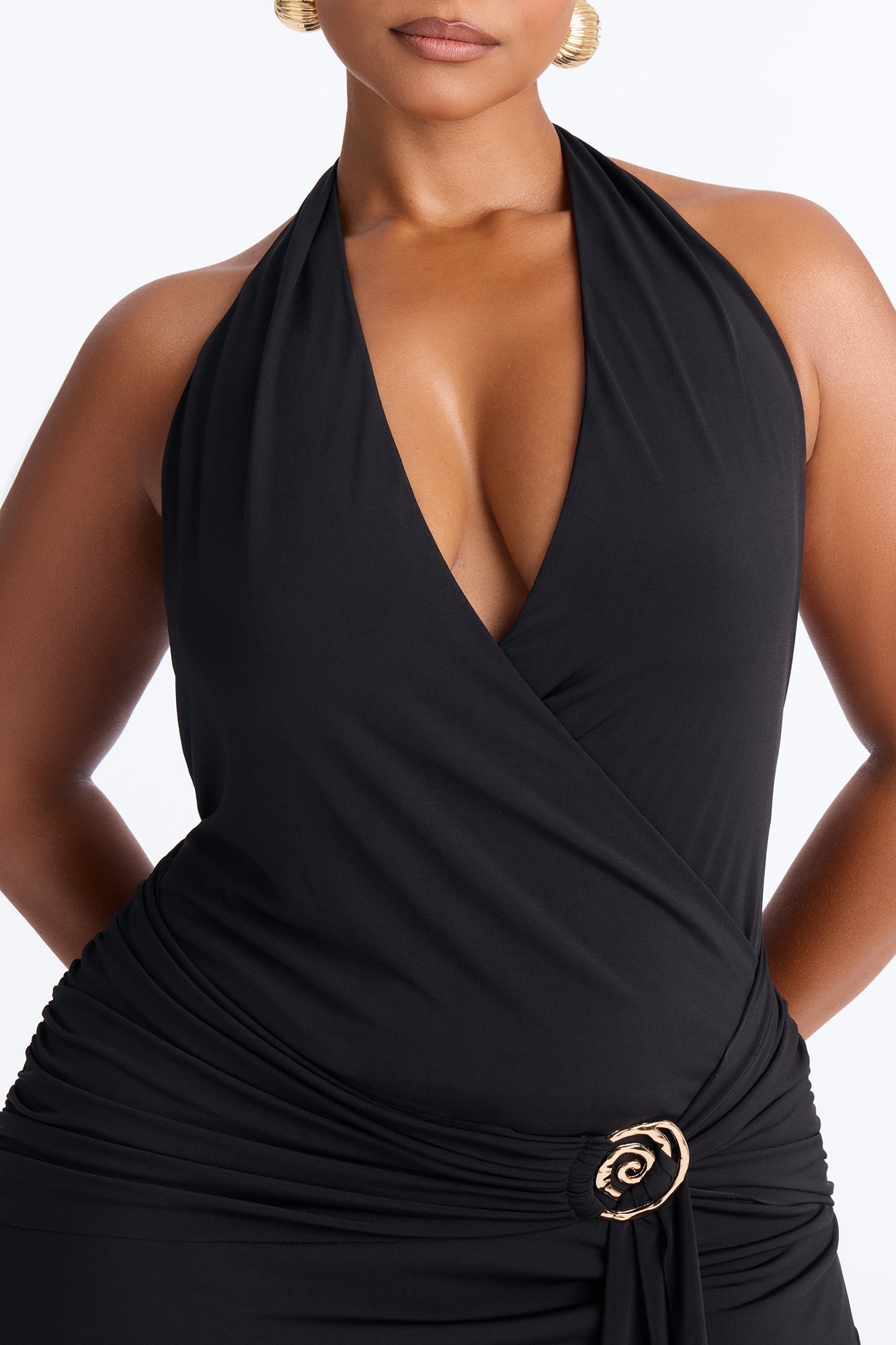 Astrid Asymmetrical Maxi Dress - Black NEWFASHIONEDGE