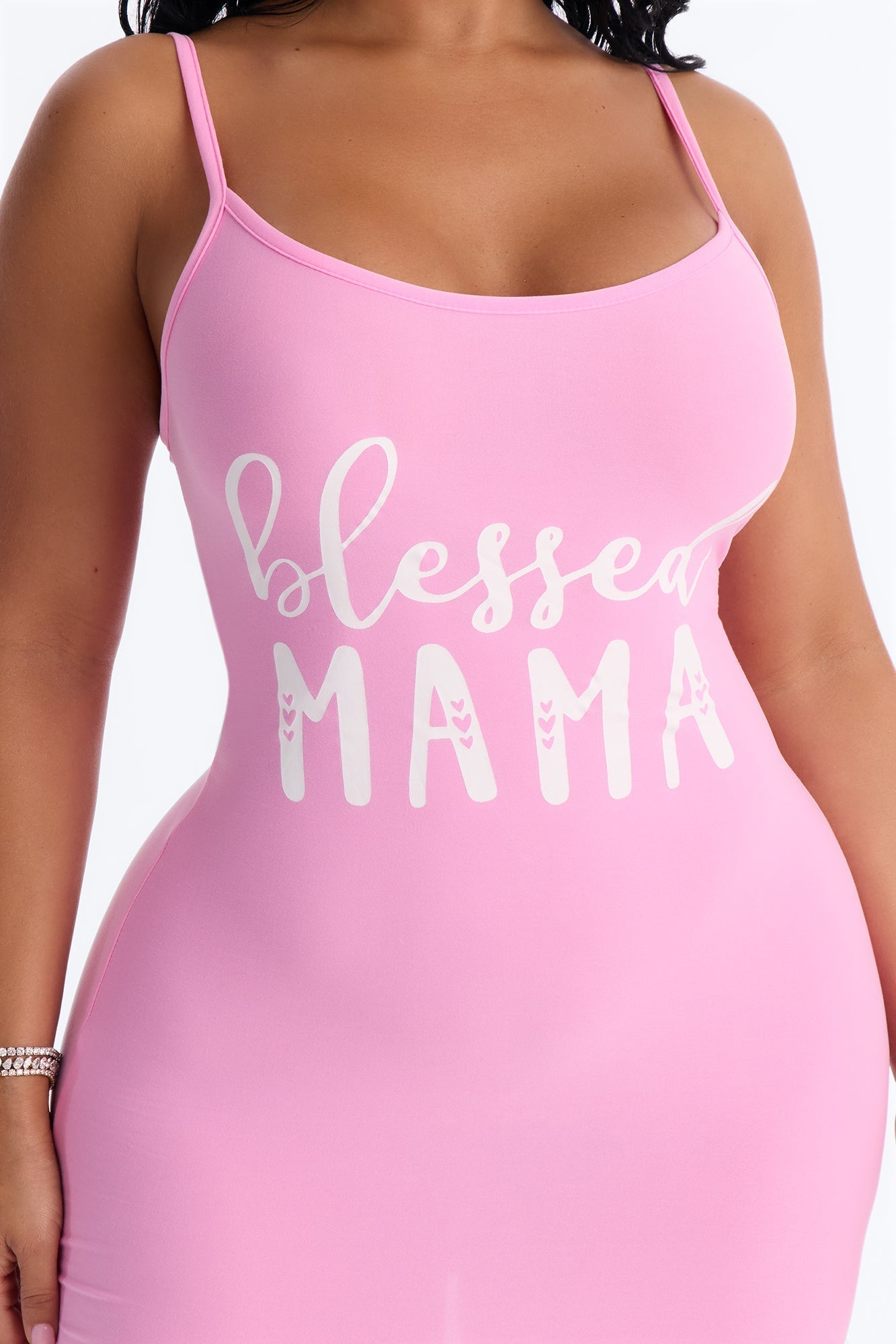 Mama Is Blessed PJ Sleep Dress - Pink/combo NEWFASHIONEDGE