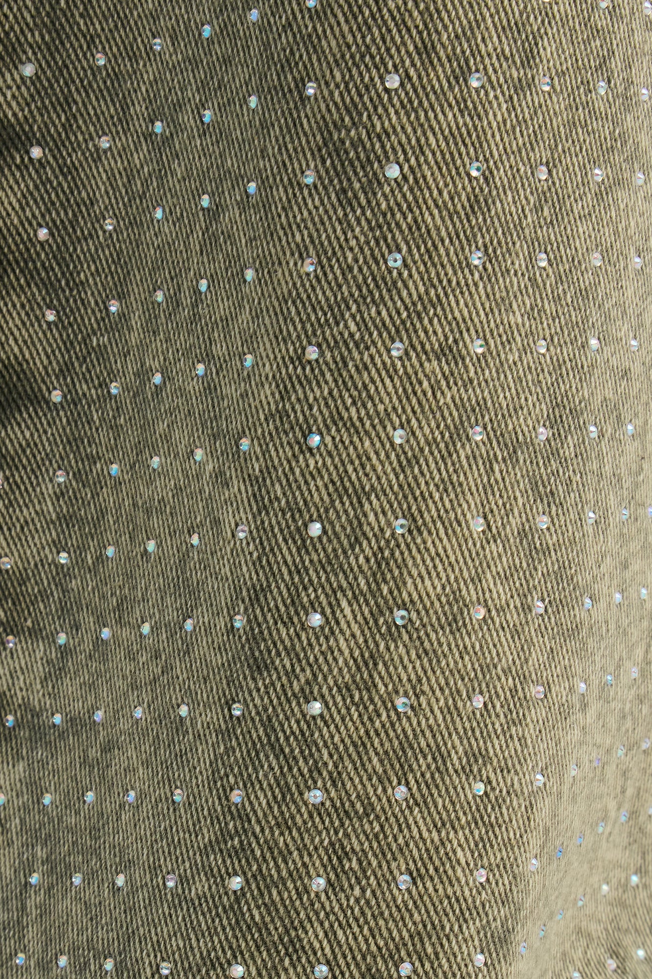 Dazzling Days Low Rise Washed Embellished Pant - Olive