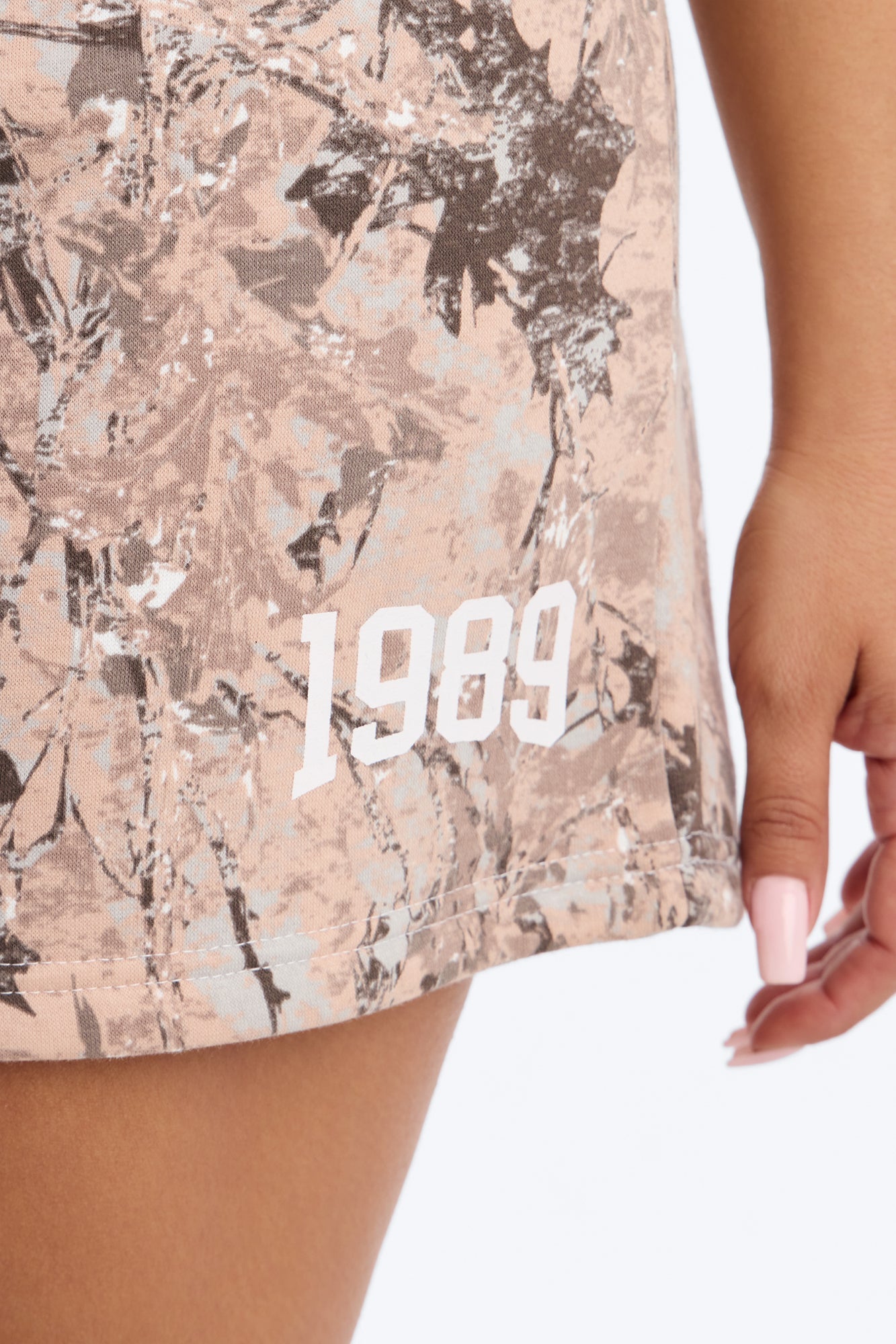 1989' Camo Fleece Short Set - Taupe/combo Fashion Nova