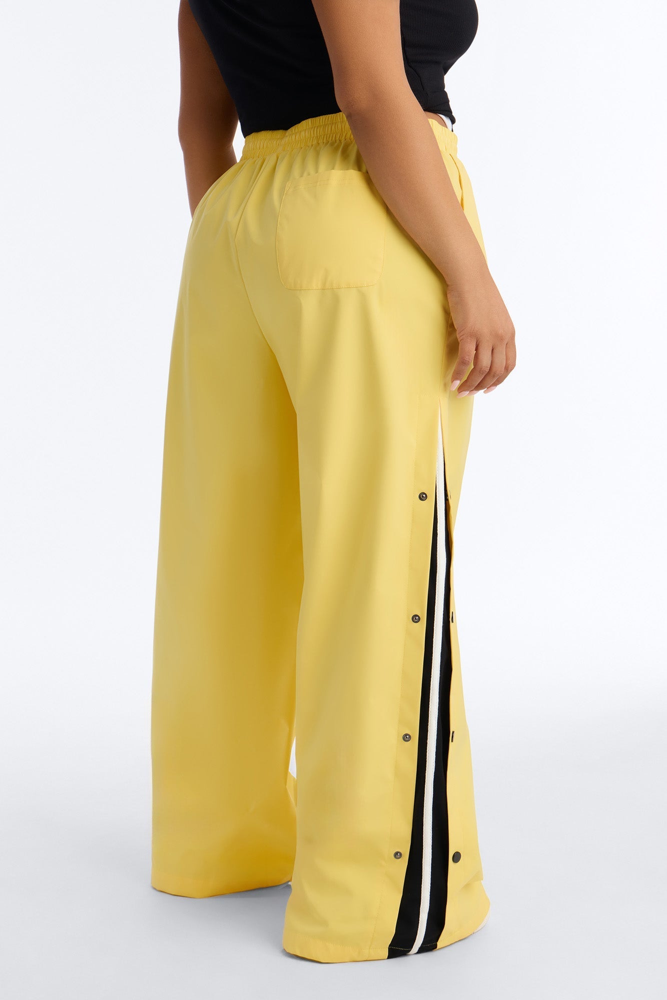 Jennie Snap Button Track Pant - Yellow NEWFASHIONEDGE