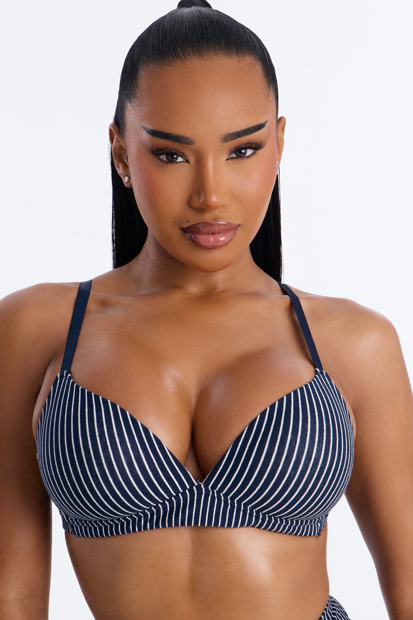 Cotton Stretch Comfort Wirefree Bra - Blue