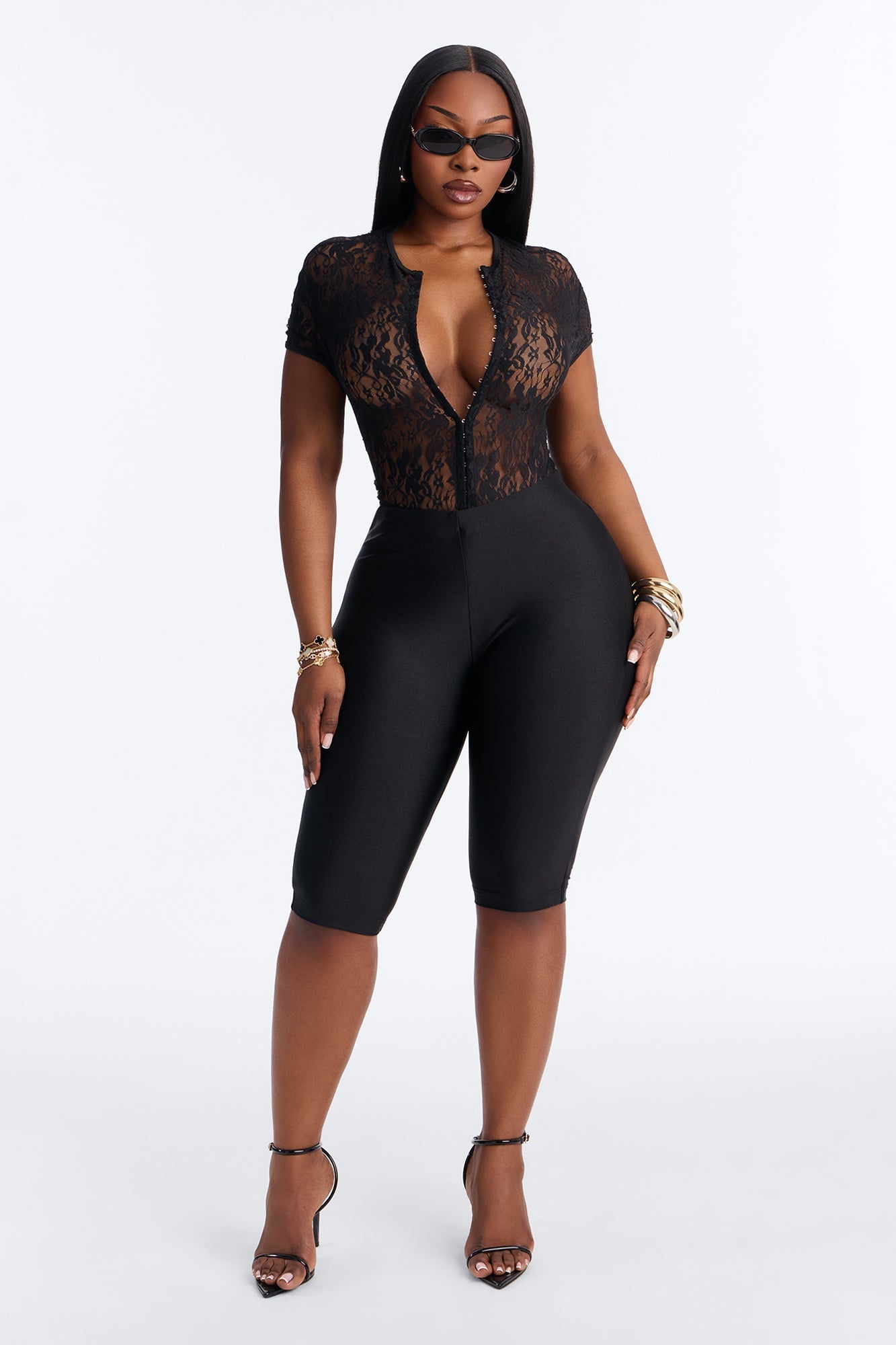 Tricot Low Rise Clean Waistband Pedal Pusher - Black NEWFASHIONEDGE