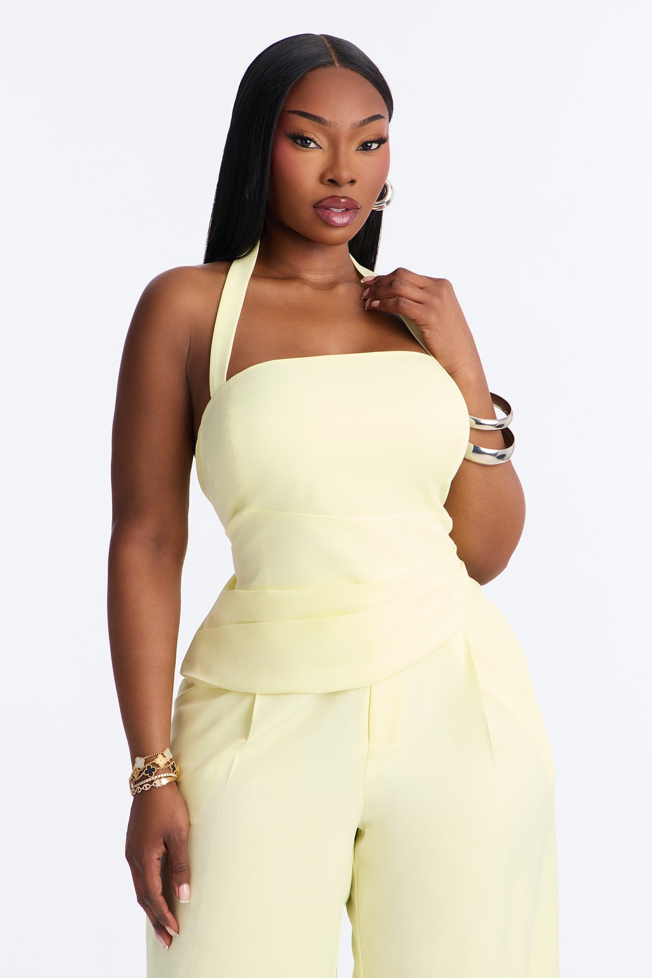 Keila Halter Pant Set - Butter Yellow