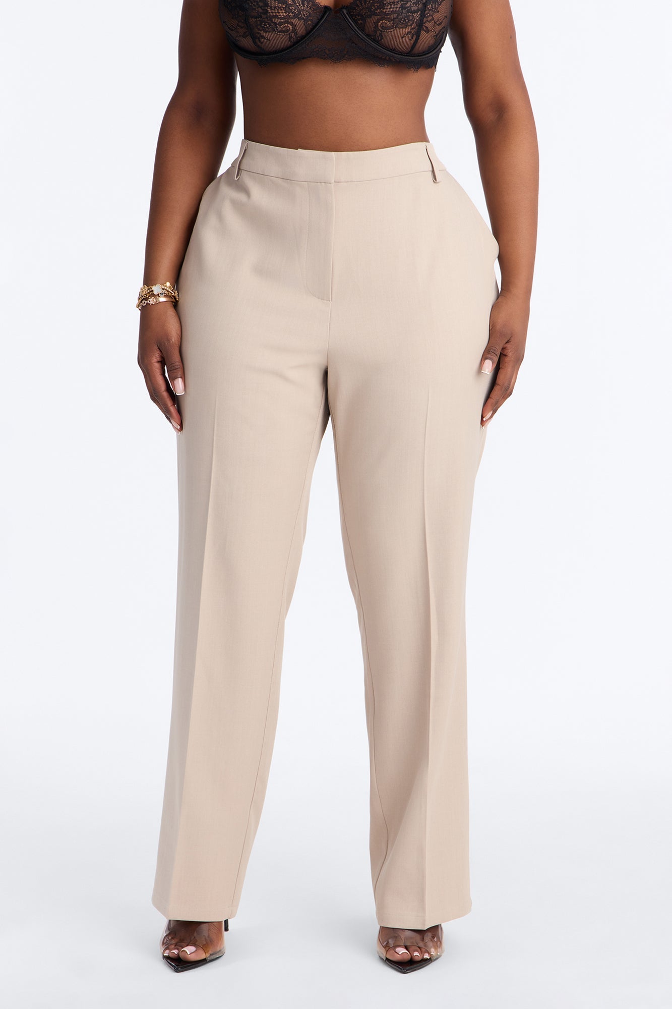 Alani Straight Leg Trouser - Stone