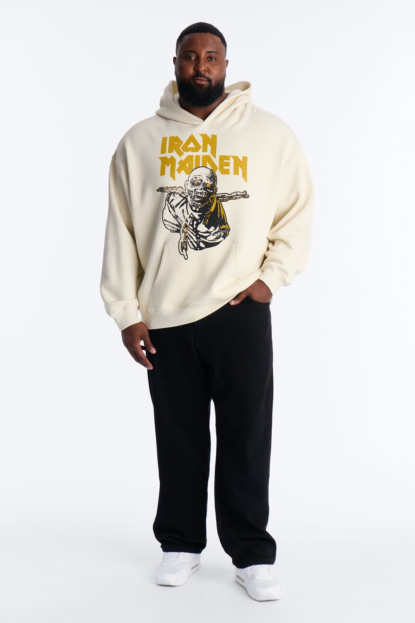 Iron Maiden World Peace Tour Vintage Hoodie - Cream