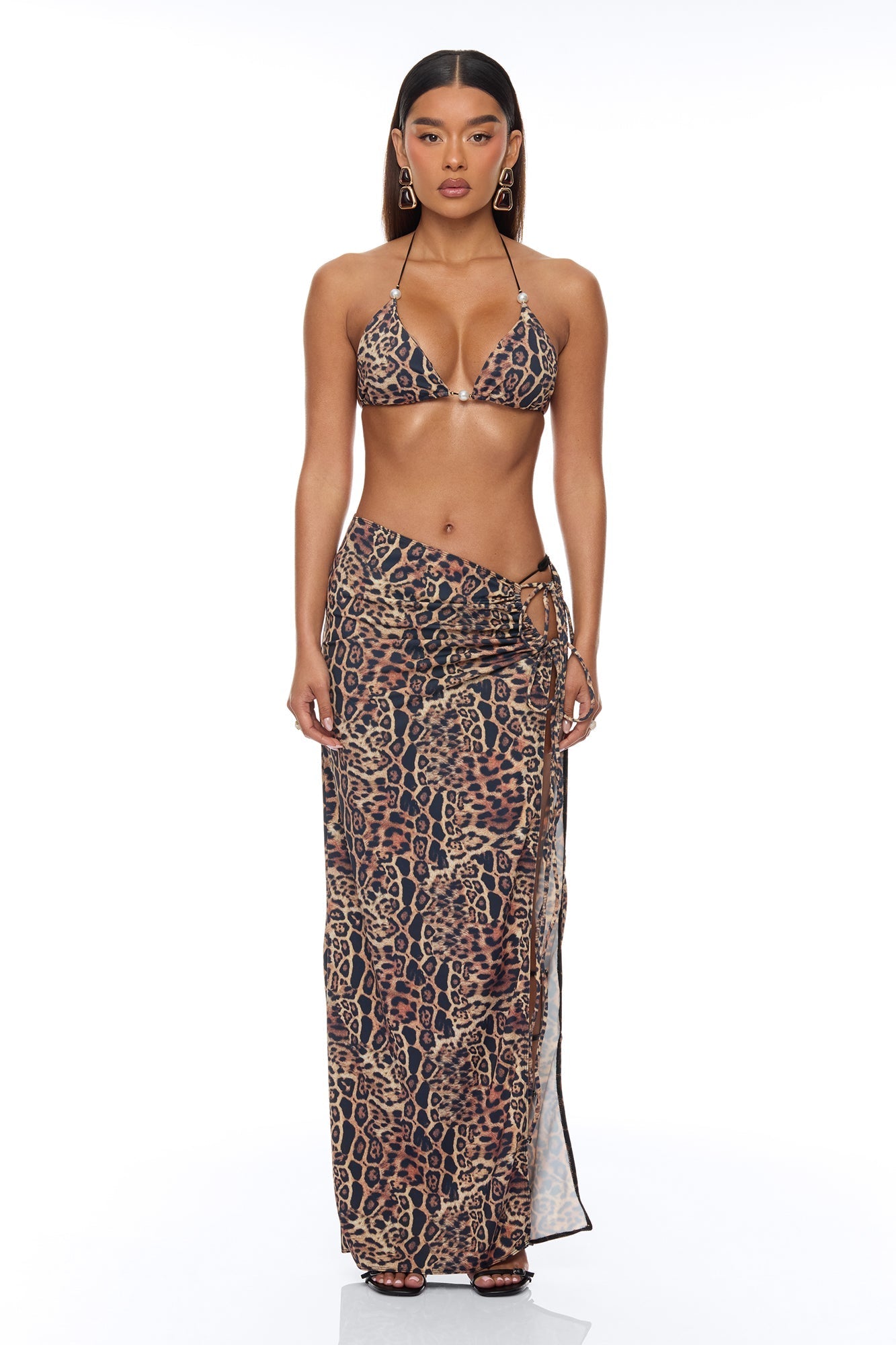 Quinn Pearl 3 Piece Bikini Set - Leopard NEWFASHIONEDGE