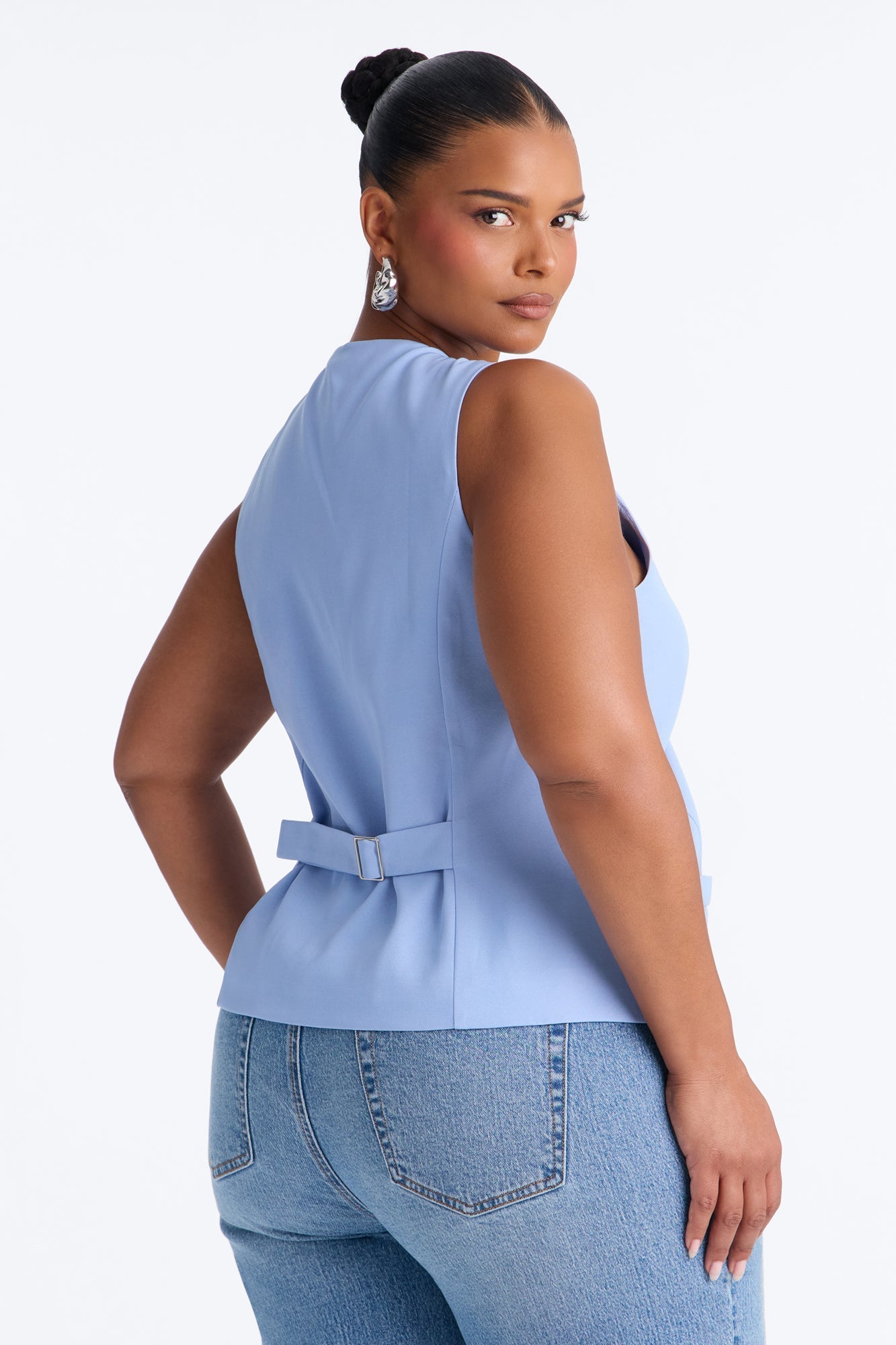 Brooklyn Babe Vest Top - Dusty Blue