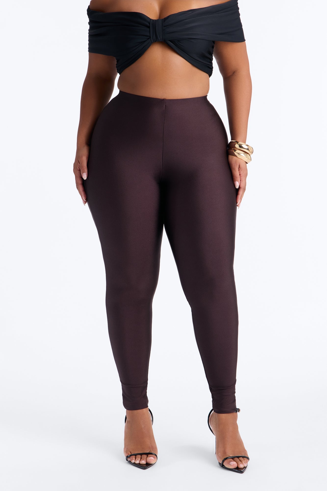 Tricot Low Rise Clean Waistband Legging - Chocolate