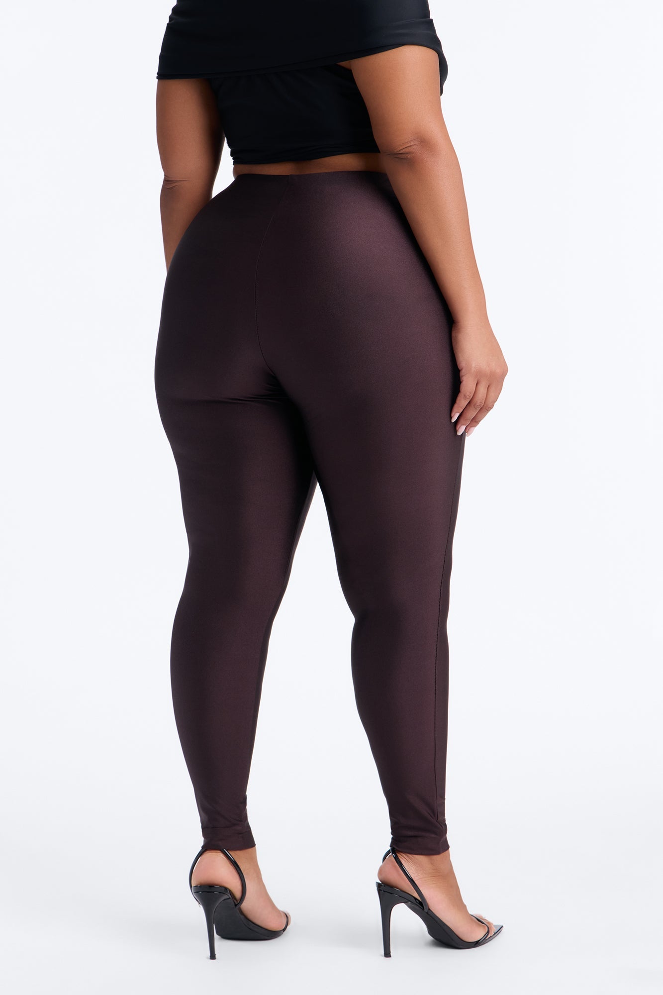 Tricot Low Rise Clean Waistband Legging - Chocolate
