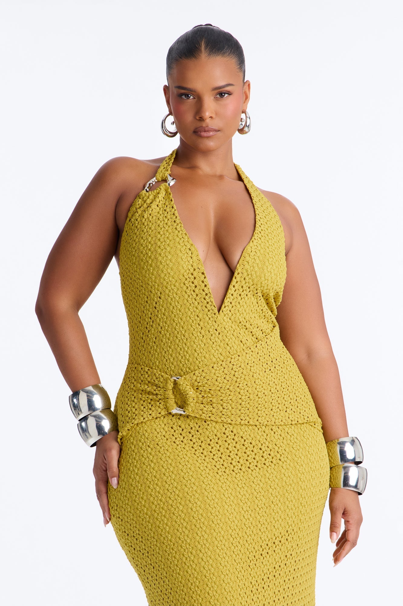 Coastal Moves Crochet Maxi Dress - Chartreuse