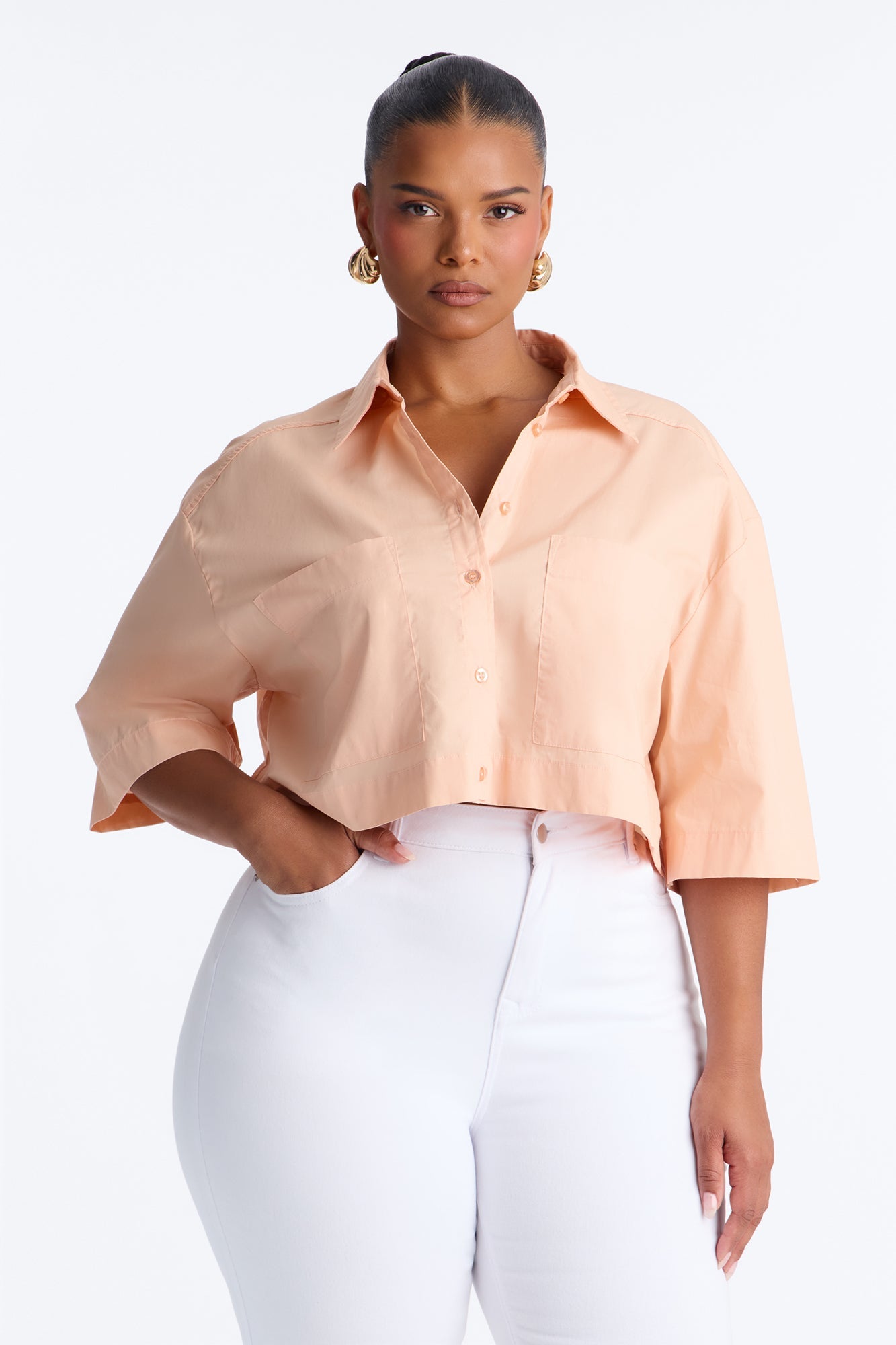 Busy Weekends Poplin Shirt - Peach