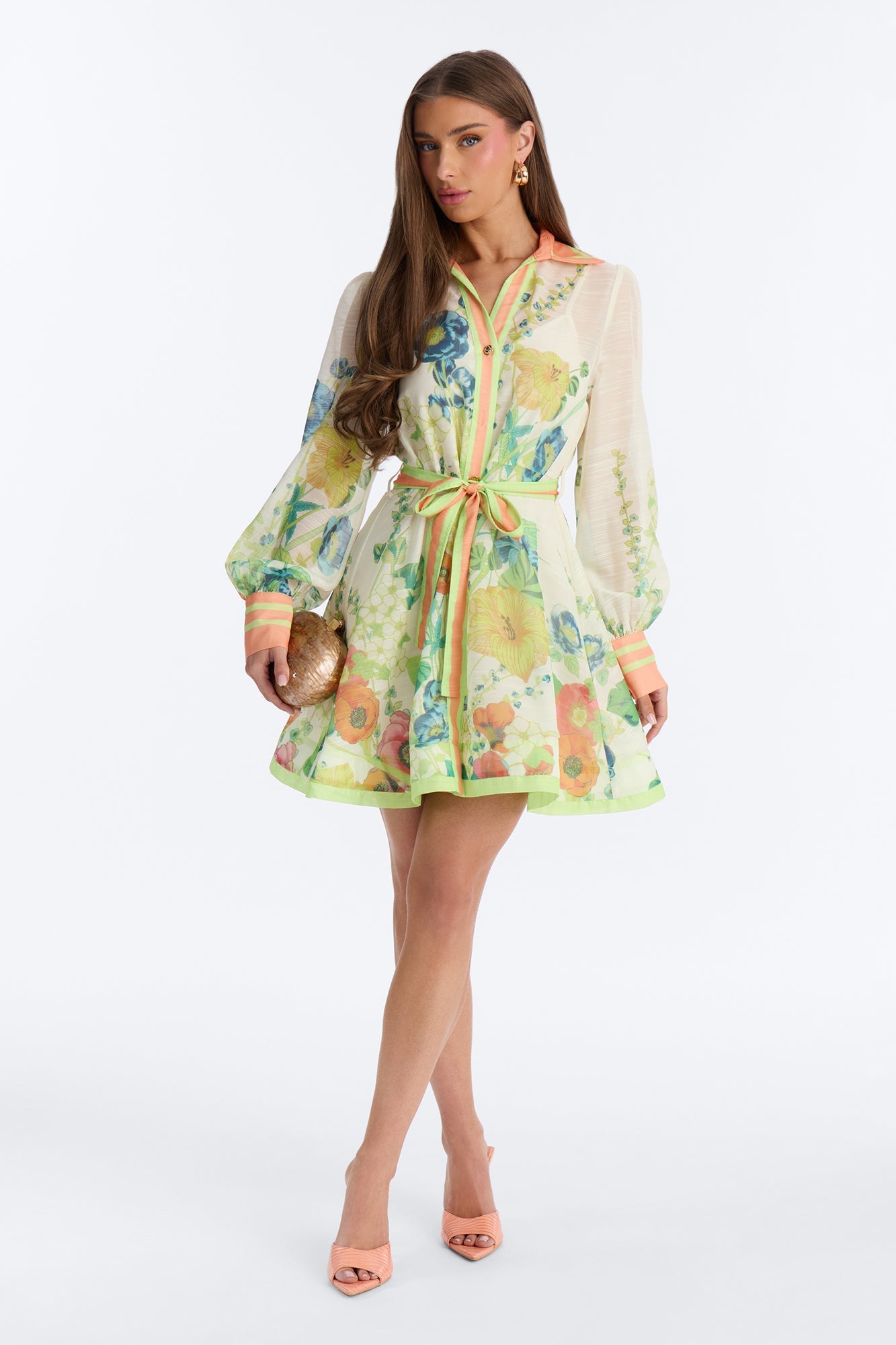 Old School Sweetie Floral Mini Dress - Green/combo