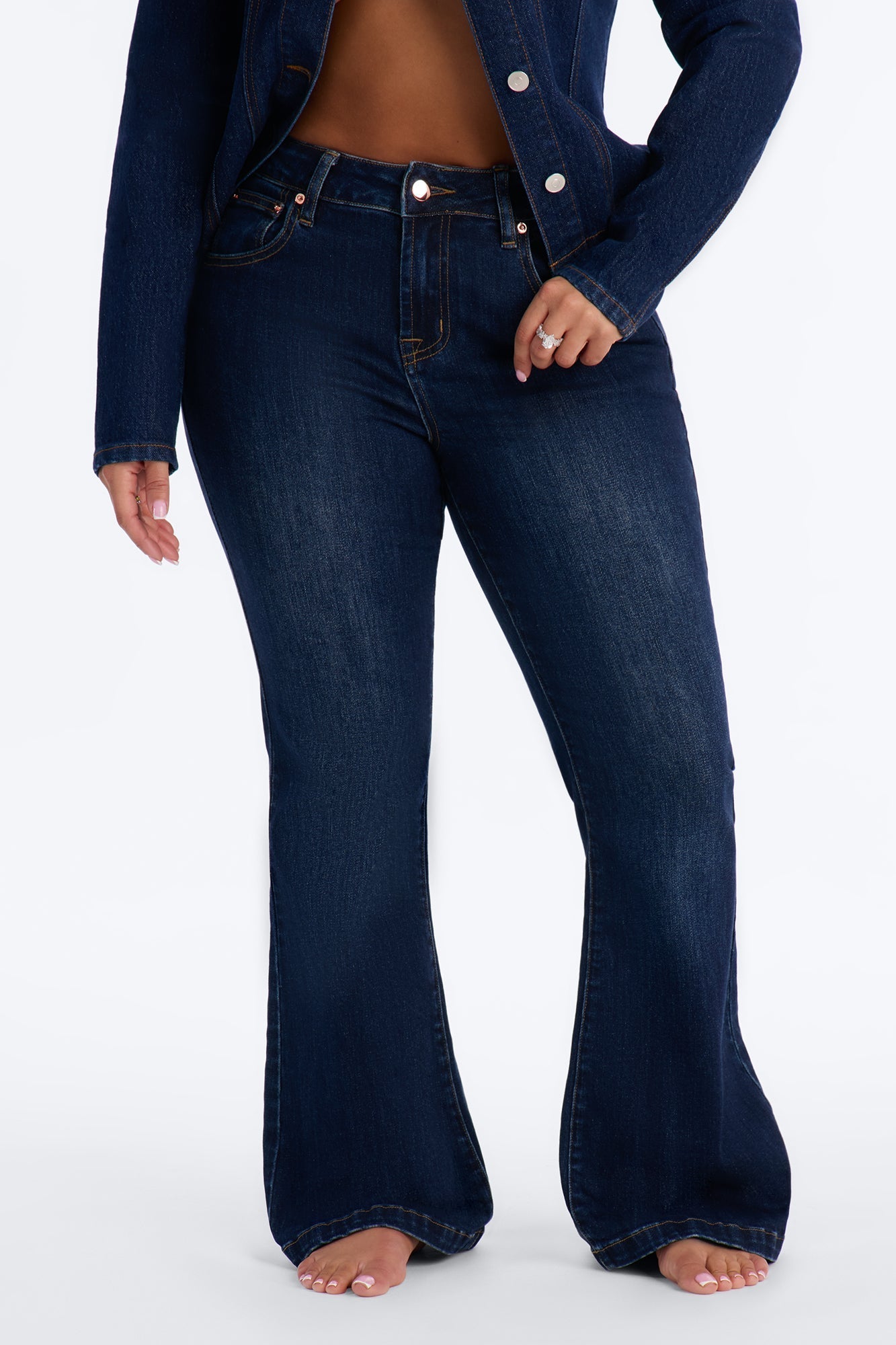 Soulful Stretch Flare Leg Jeans - Dark Wash