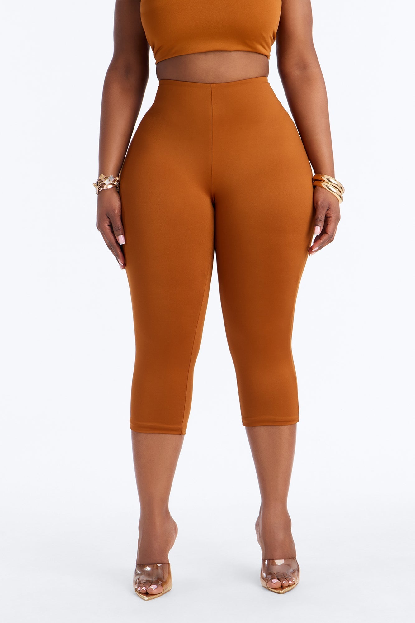 Contour Double Lined Capri Pant - Copper NEWFASHIONEDGE