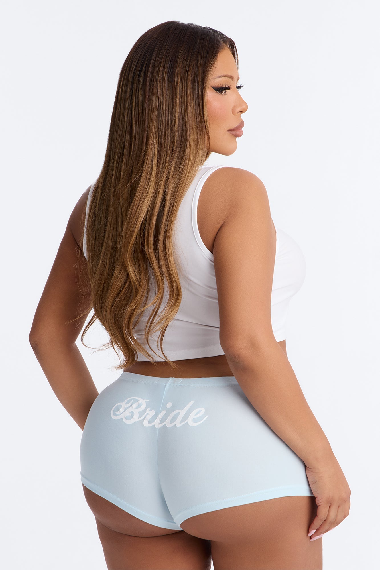 Put A Ring On It PJ Tank & Short Set - White/Blue
