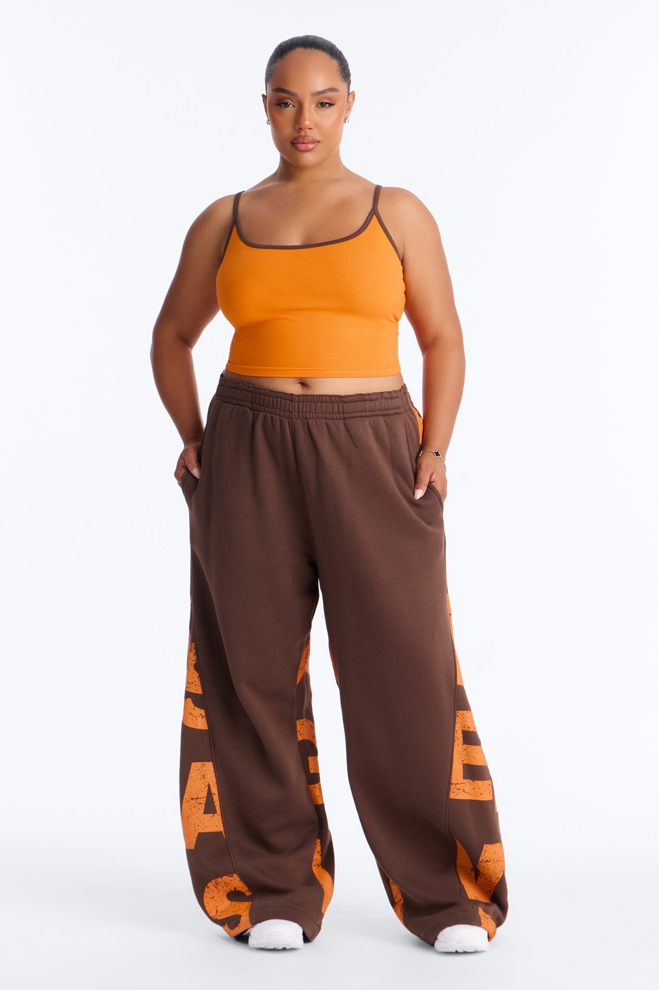 Savage Mode Fleece Pant Set - Orange/combo