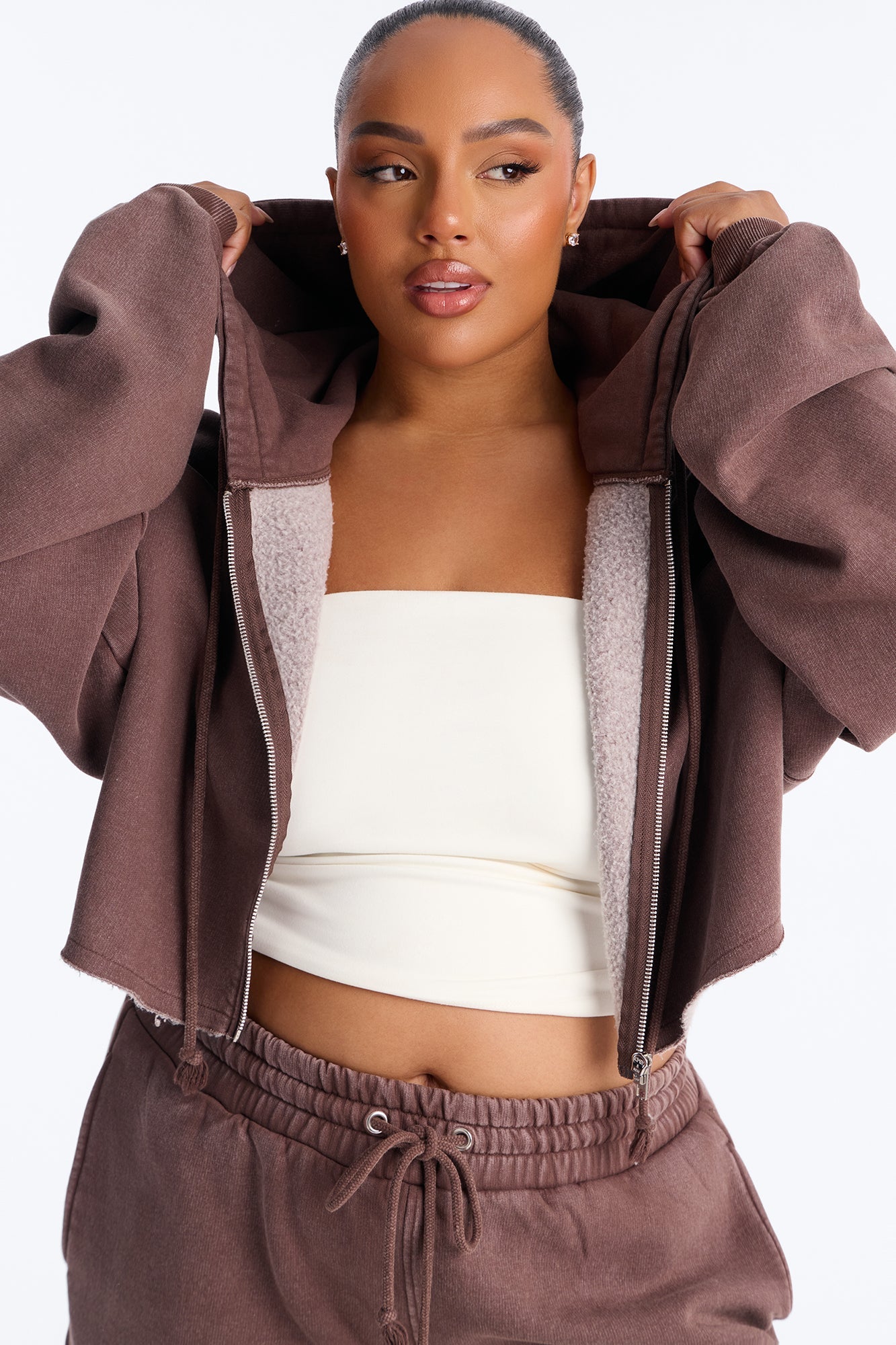 On The Go Washed Short Set - Chocolate