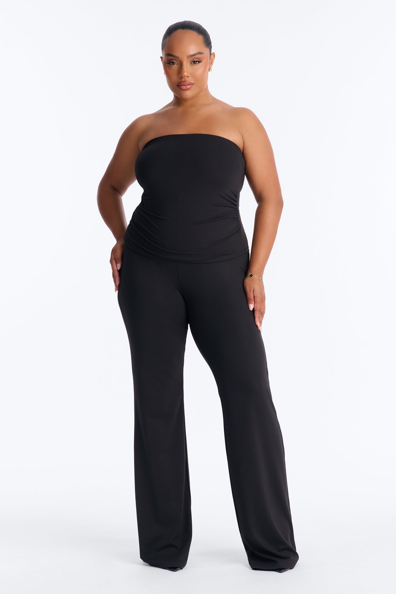 Just Vibes Strapless Pant Set - Black