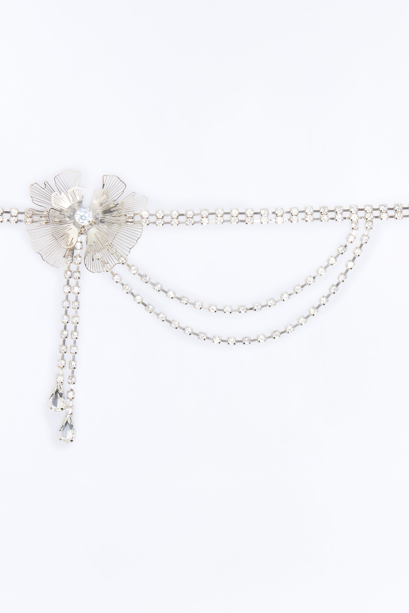 Bella Femme Flower Necklace - Silver