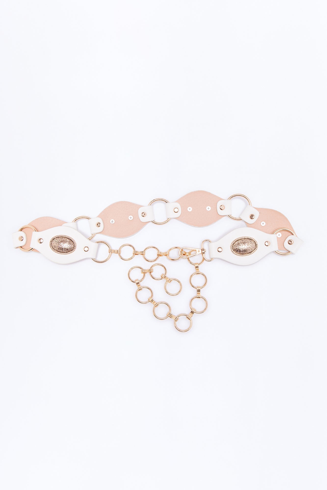 At My Waist O-Ring Chain Belt - White