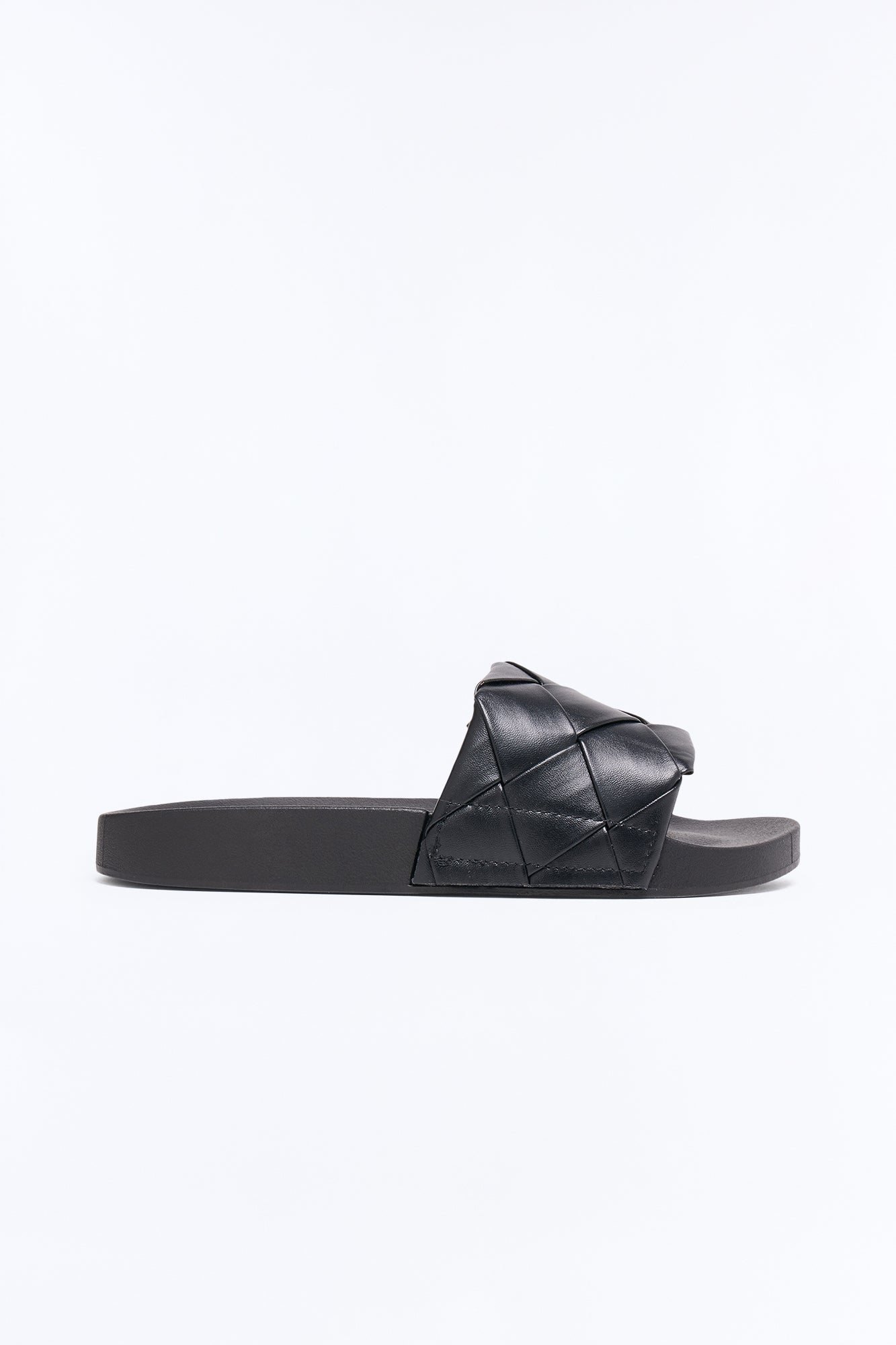 Caera Woven Strap Slides - Black