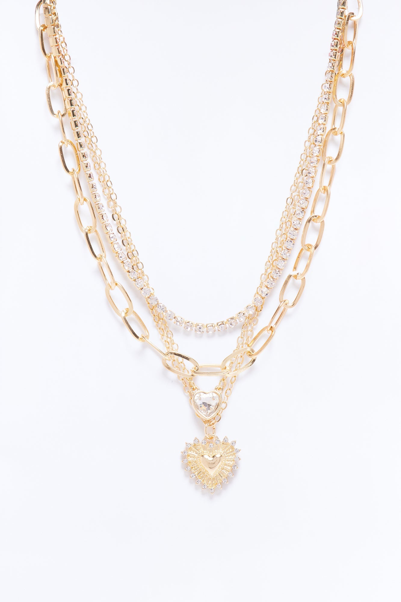Belong Together Heart Layered Necklace - Gold