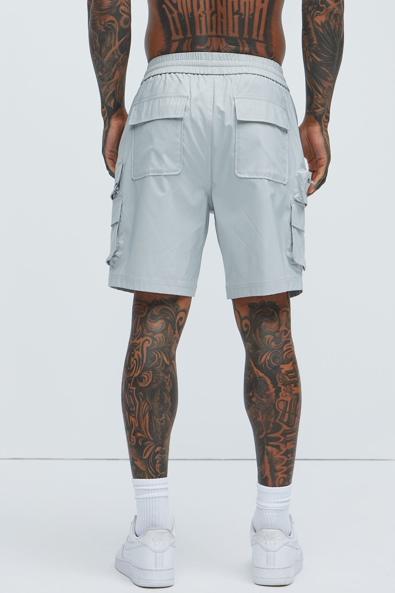 Catch Up Nylon Cargo Shorts - Grey