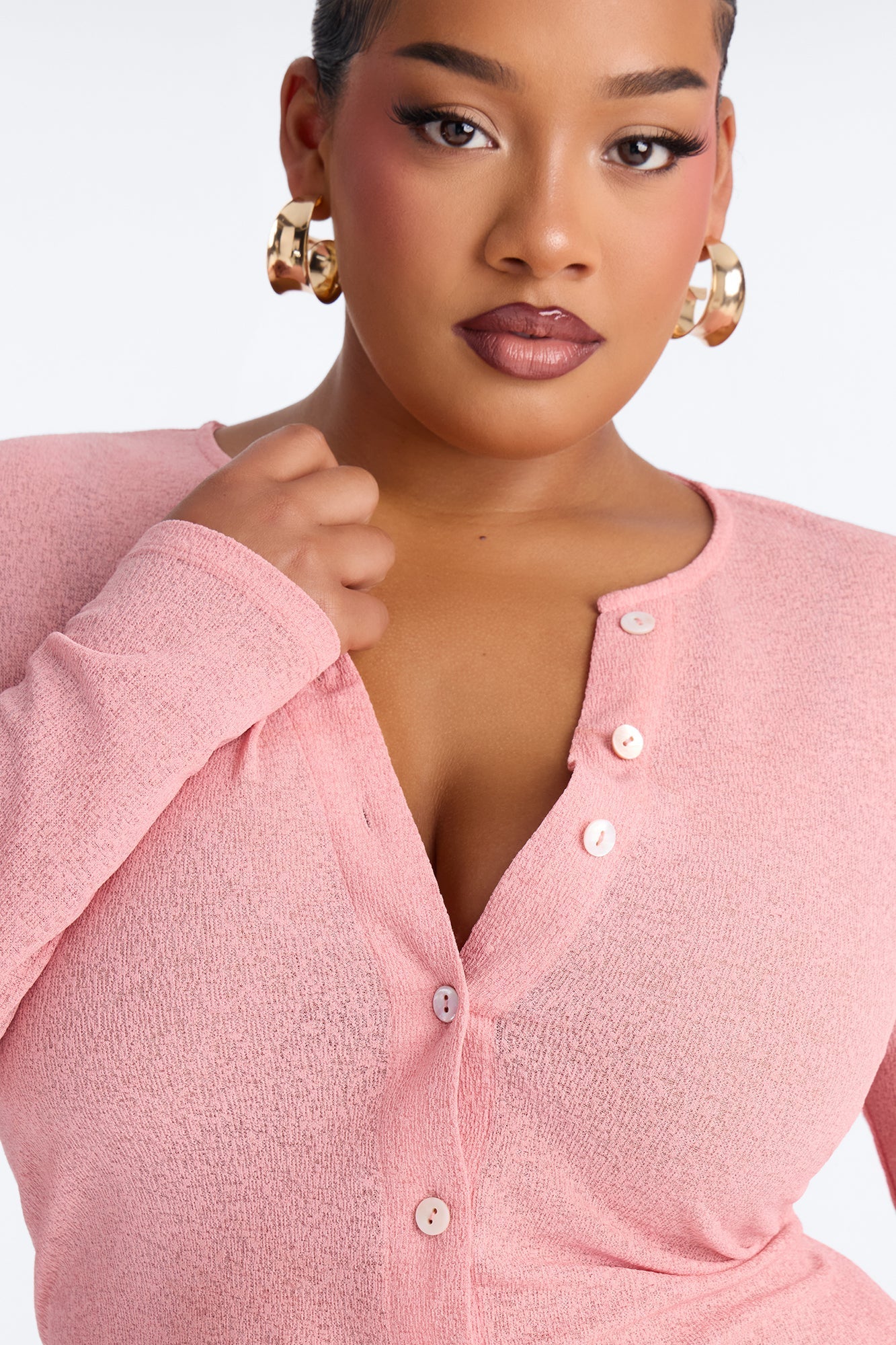 Sasha Button Up Maxi Dress - Pink NEWFASHIONEDGE