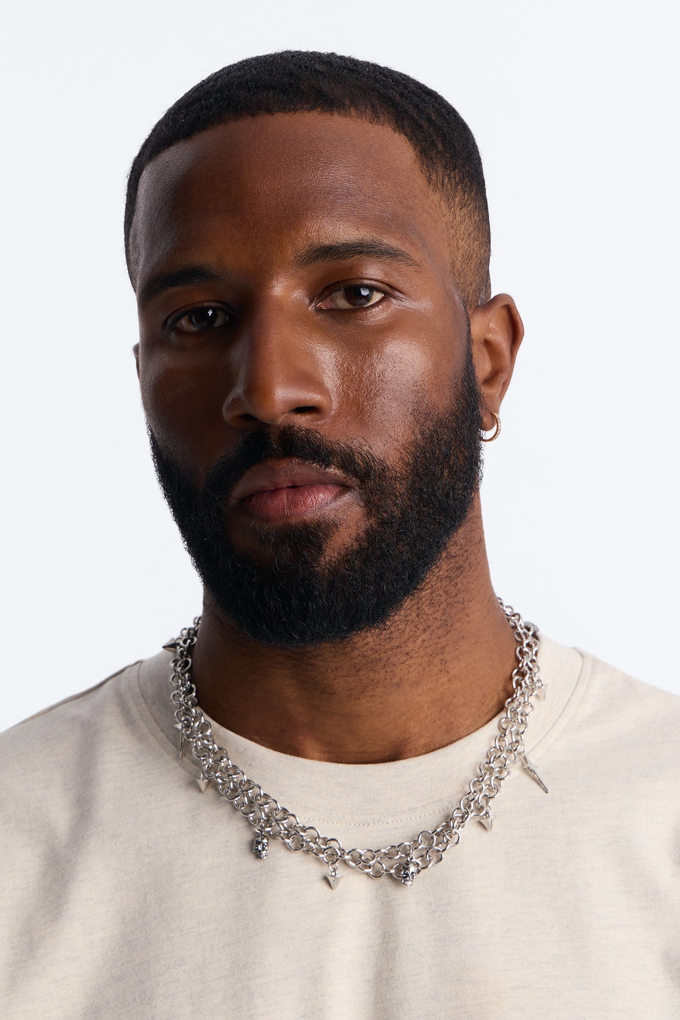 Grim Rebel Double Layered Necklace - Silver